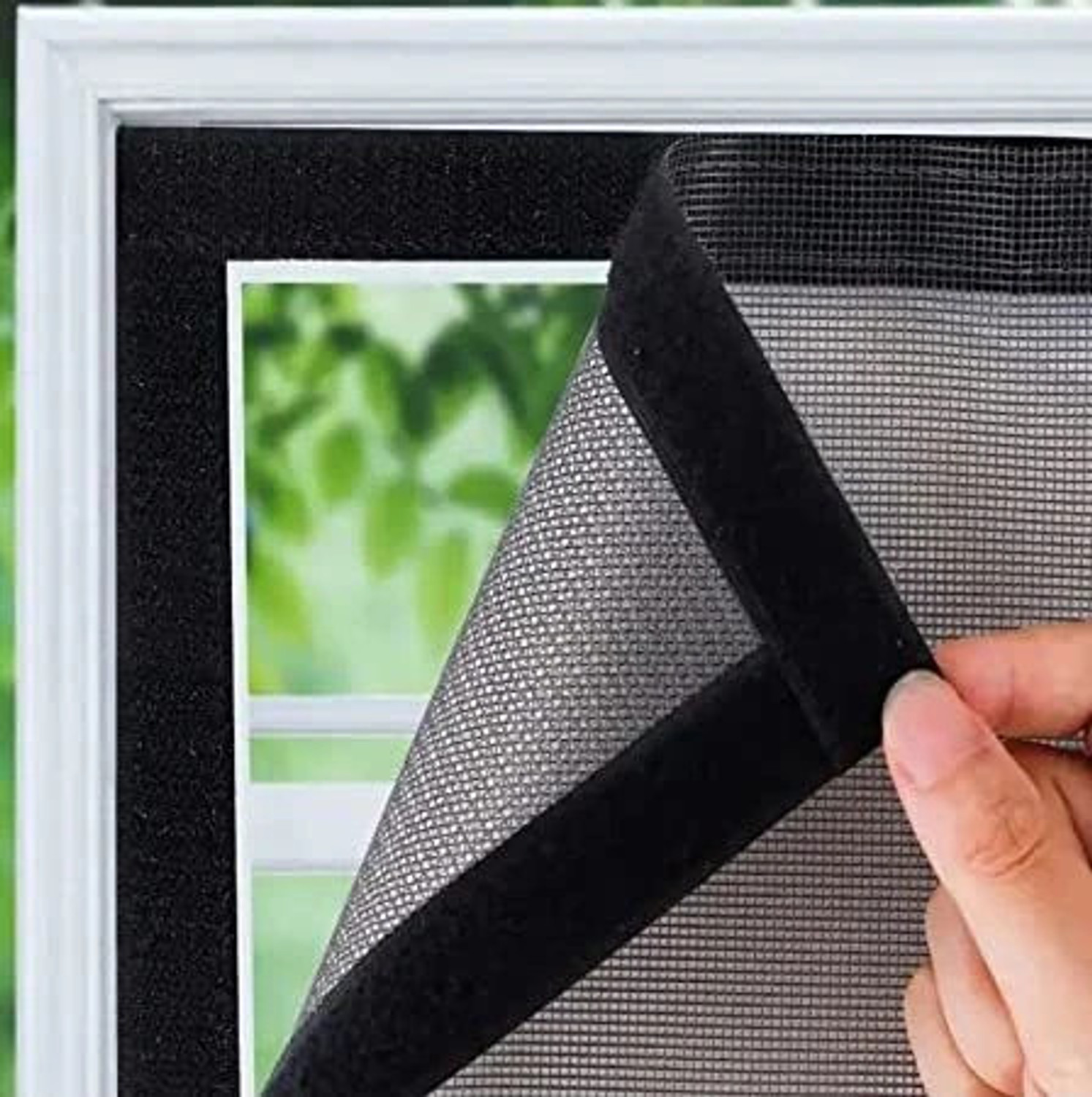 Image of AMF STORE Pre Stitched Fiberglass Window Mosquito Net (120x90cm / 48x36 Inches) Grey Color Fibre Washable Adults Mosquito Net