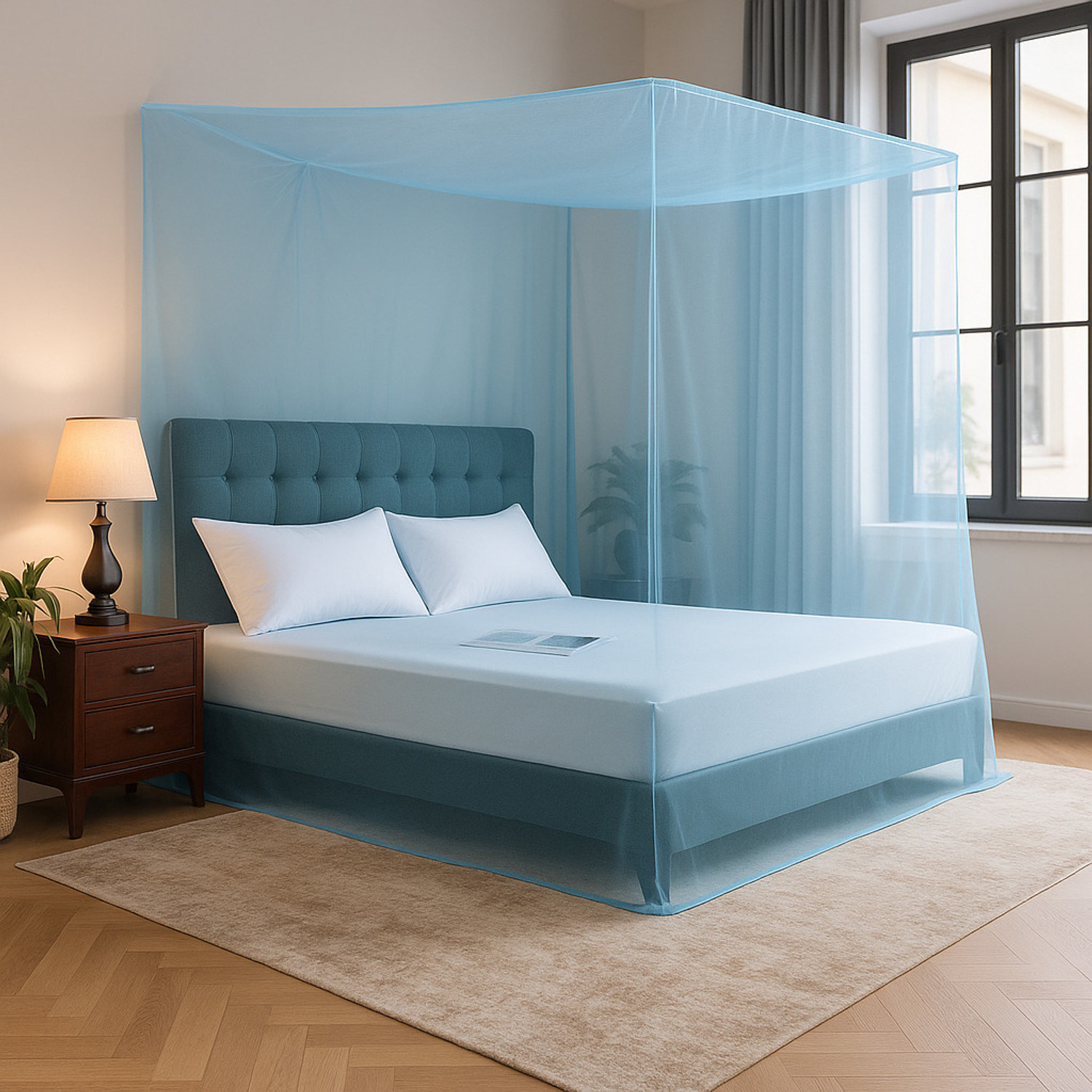 Image of Evafly Polyester Strong & Breathable Mesh 5 x 7 ft | Easy Setup, Lightweight Polyester Washable Adults Mosquito Net