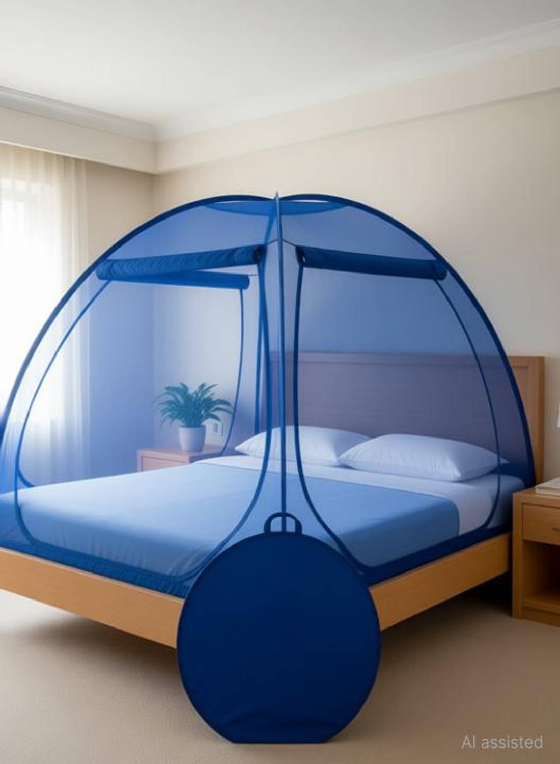 Adbra Double bed mosquito net Mosquito net for double bed King size mosquito net Polyester Washable Adults Mosquito Net