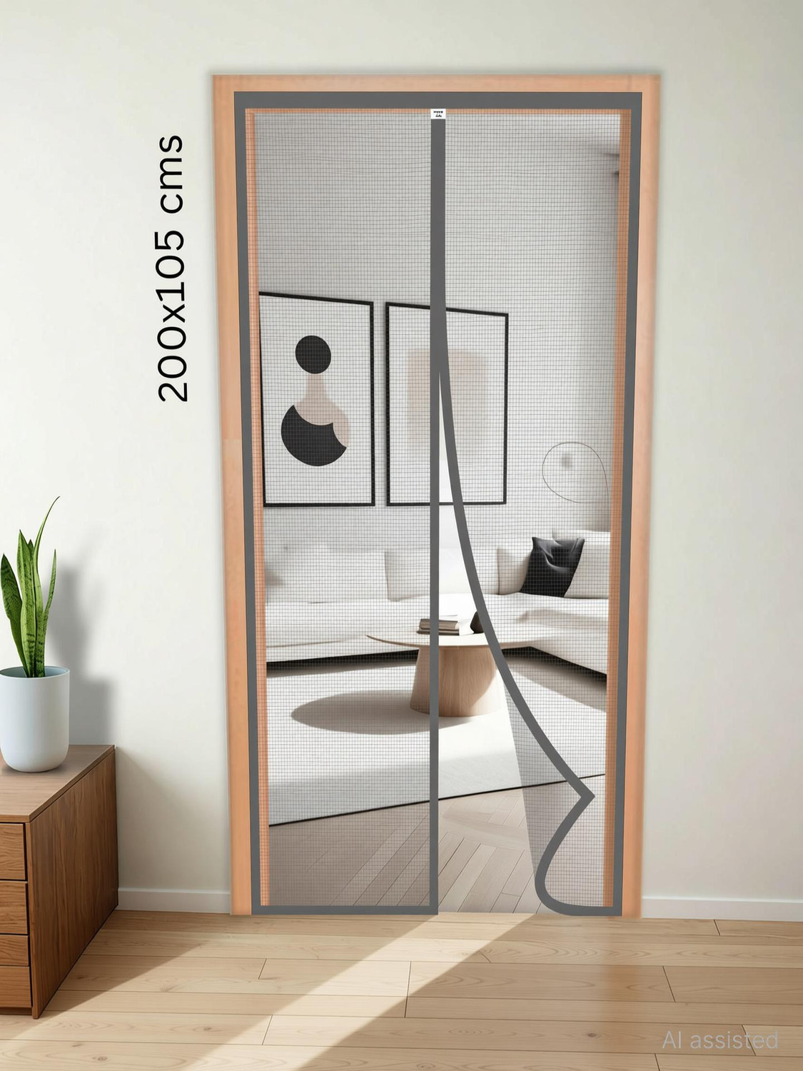 Image of TurtleGrip 120 GSM Fiberglass Magnetic Door Fibre Washable Infants Mosquito Net