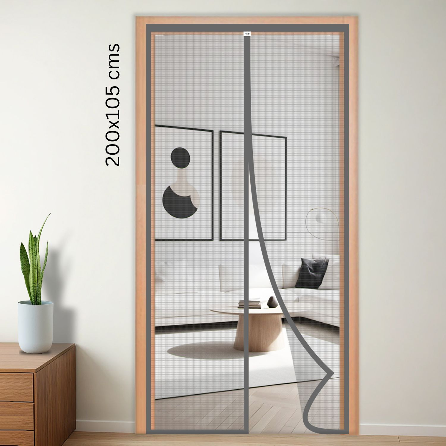 Image of TurtleGrip 120 GSM Fiberglass Magnetic Door Fibre Washable Infants Mosquito Net