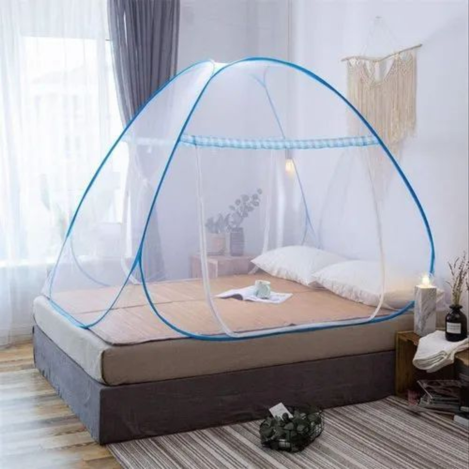Image of MARATHON Mosquito net, Polyester Foldable Single bed Polyester Washable Adults Mosquito Net