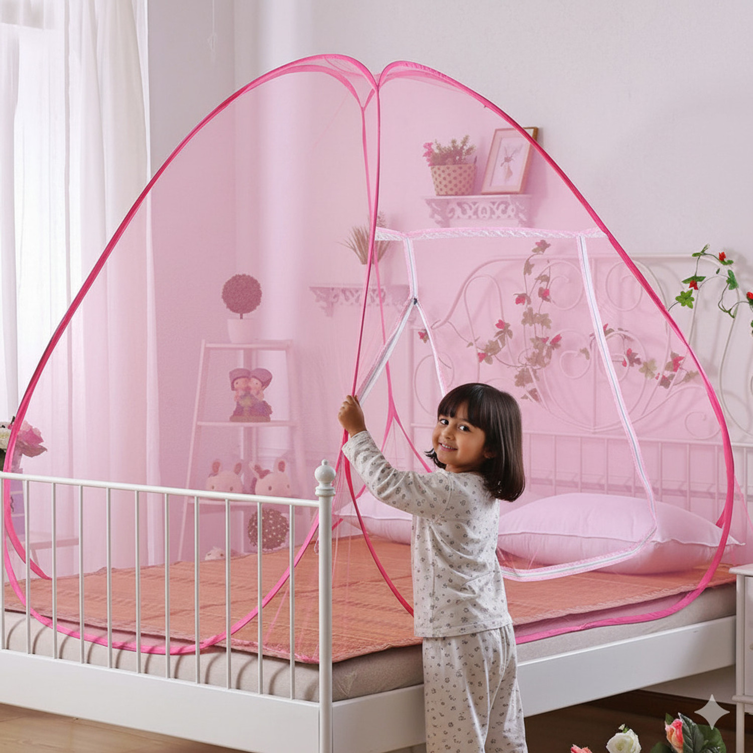 Image of Yunik NEWW-PINKK 17 Polyester Washable Adults Mosquito Net