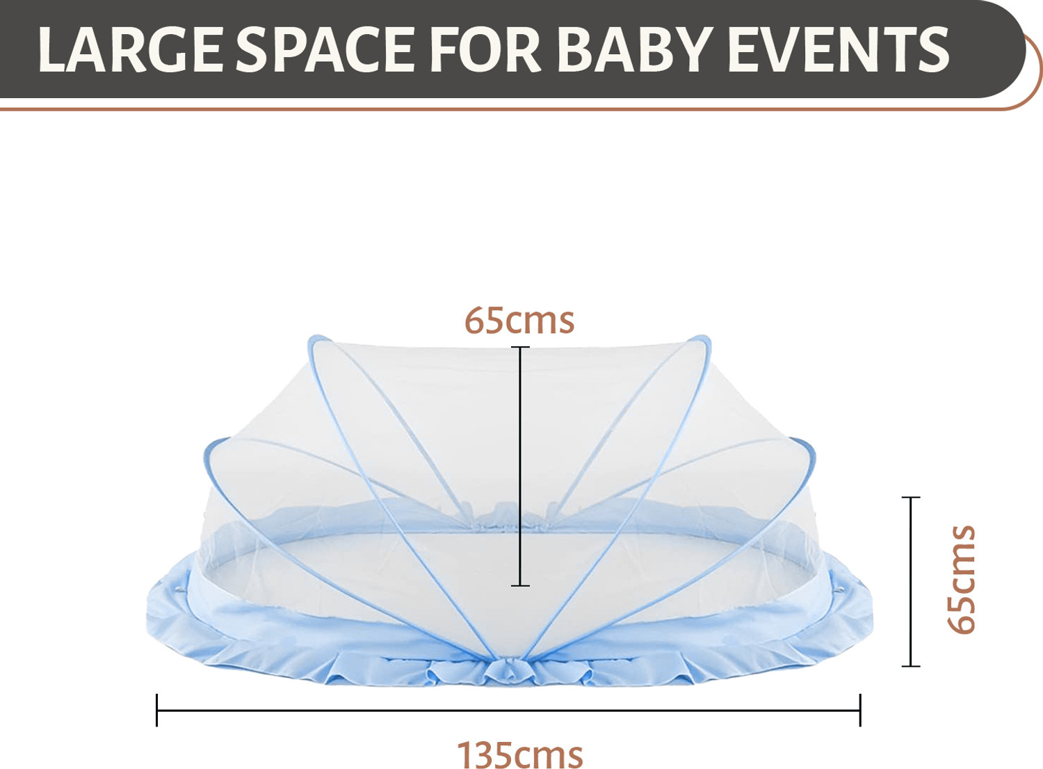 Image of TurtleGrip Washable Portable Baby Mosquito Net | Anti-Bug Crib Net Foldable Baby Crib Net Fibre Washable Infants Mosquito Net