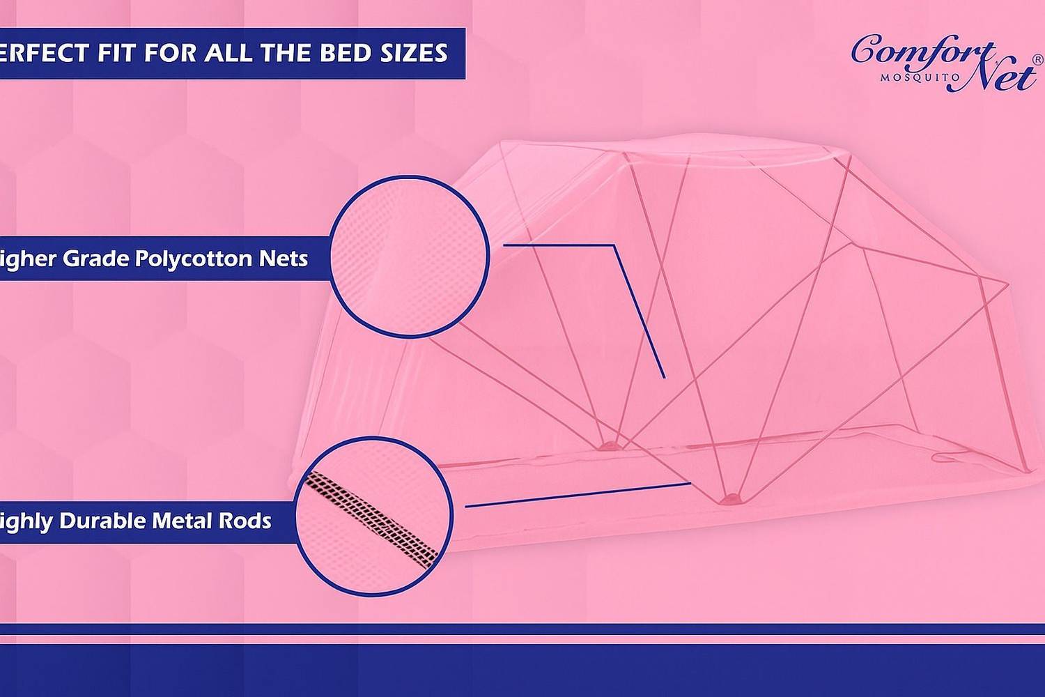 Comfort Mosquito Net 3x6.5 Polyester Washable - Image 3
