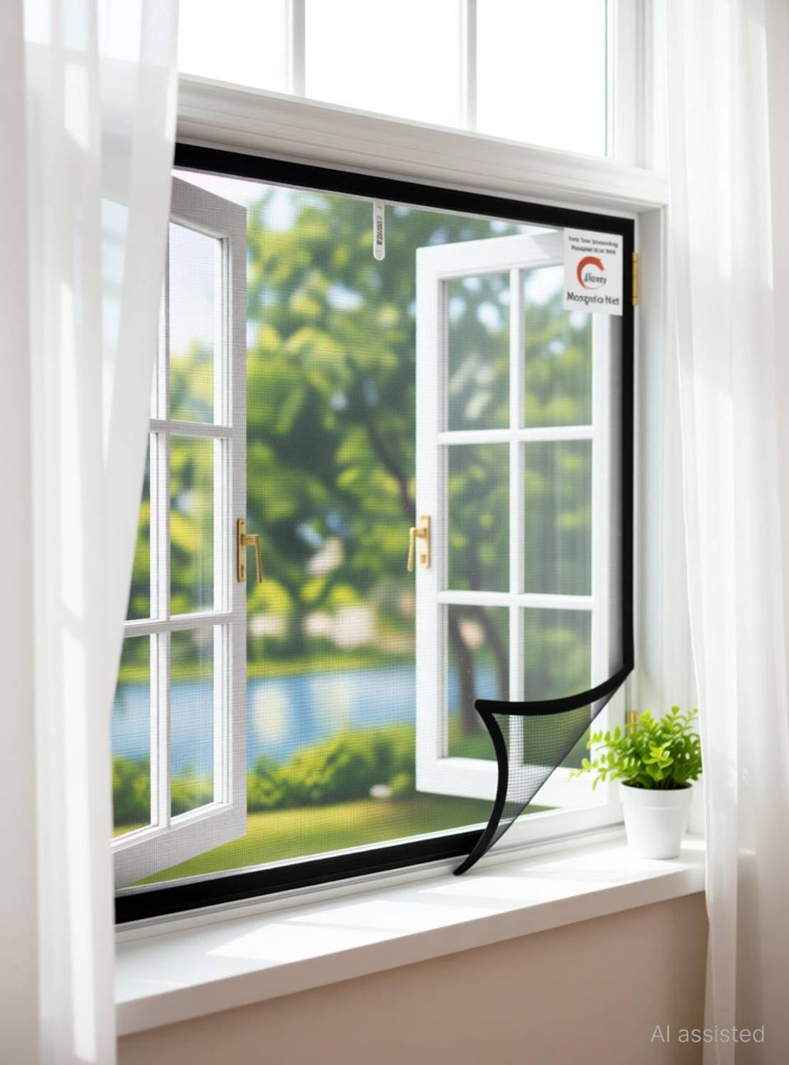 BLEMY Windows Mosquito Net (2x2 Feet) With Velcro Tape HDPE - High Density Poly Ethylene Washable Adults Mosquito Net