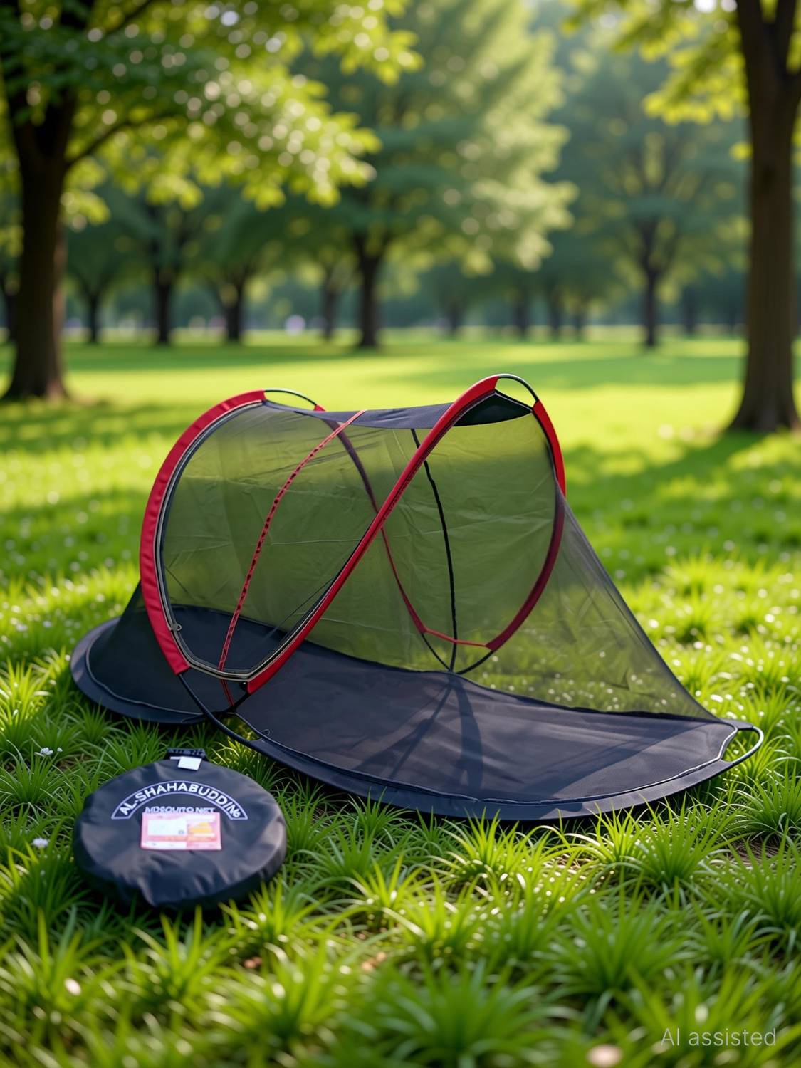 ALSHAHABUDDIN (Mchardani) For Single Bed (6.5 Ft) Camping & Outdoor Foldable with Base Cloth Polyester Adults Mosquito Net