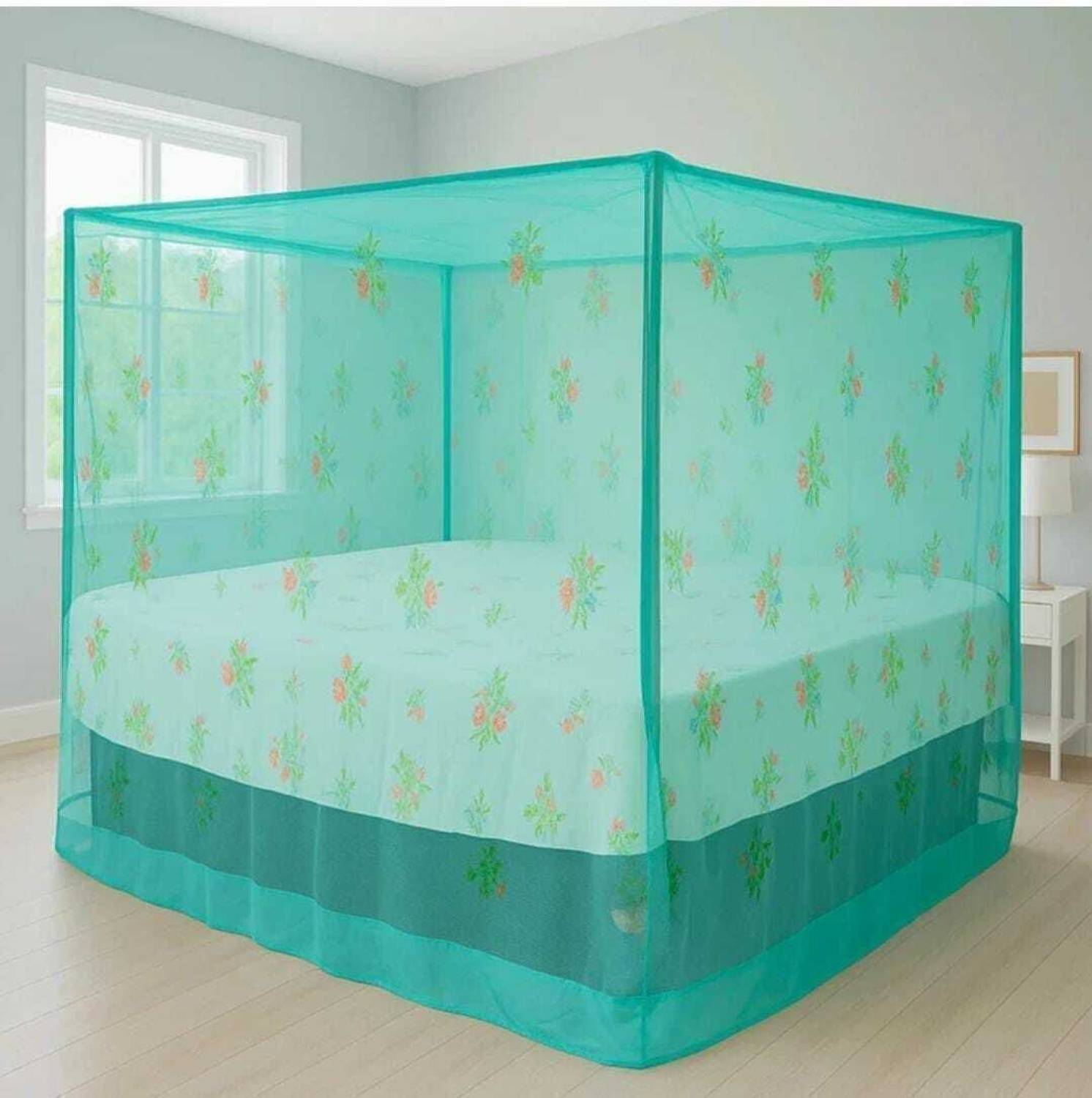 AasthaNet MP 6-Peach3 Cotton Washable Adults Mosquito Net
