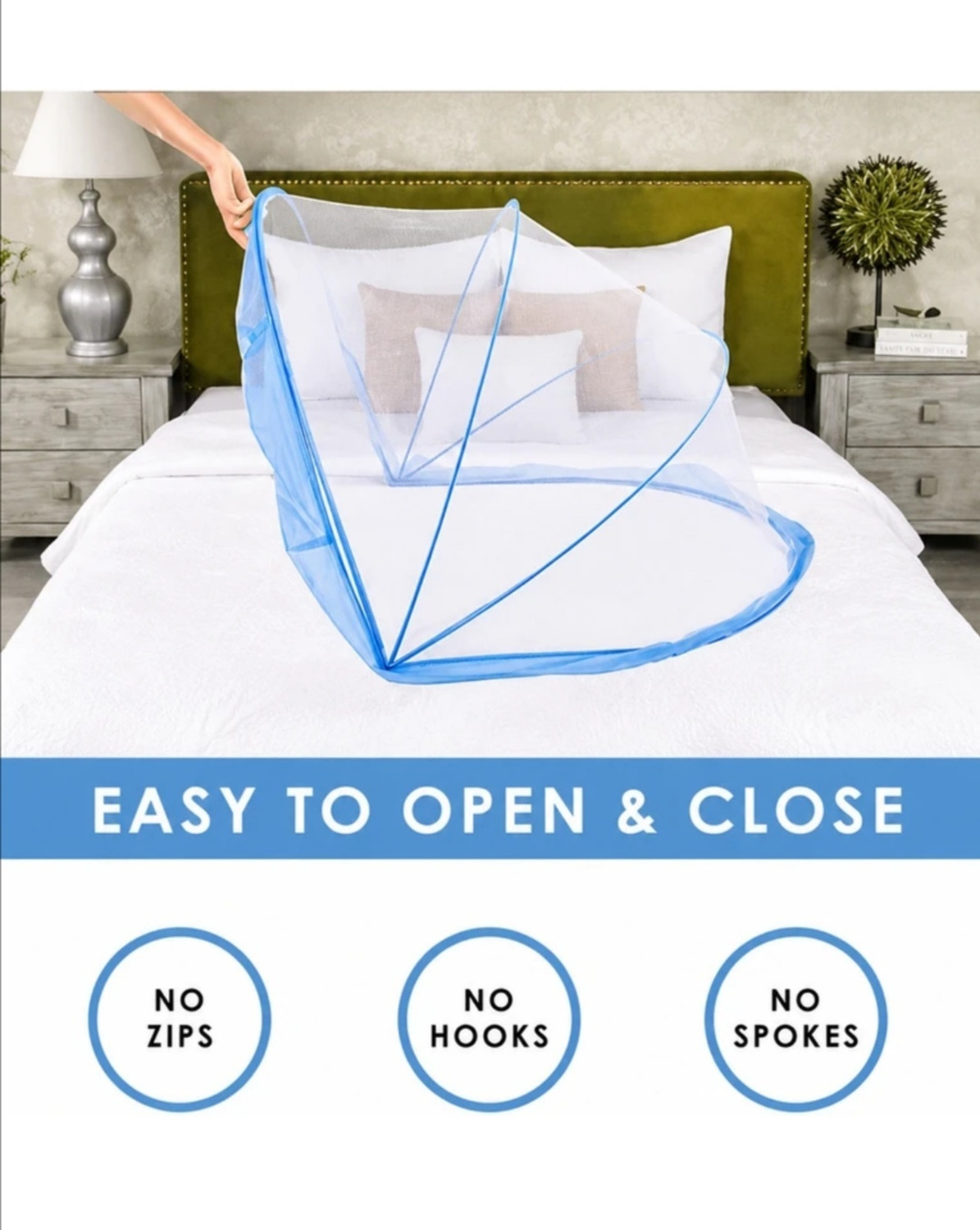 Image of JADU Sky baby crib mosquito Polyester Washable Adults Mosquito Net