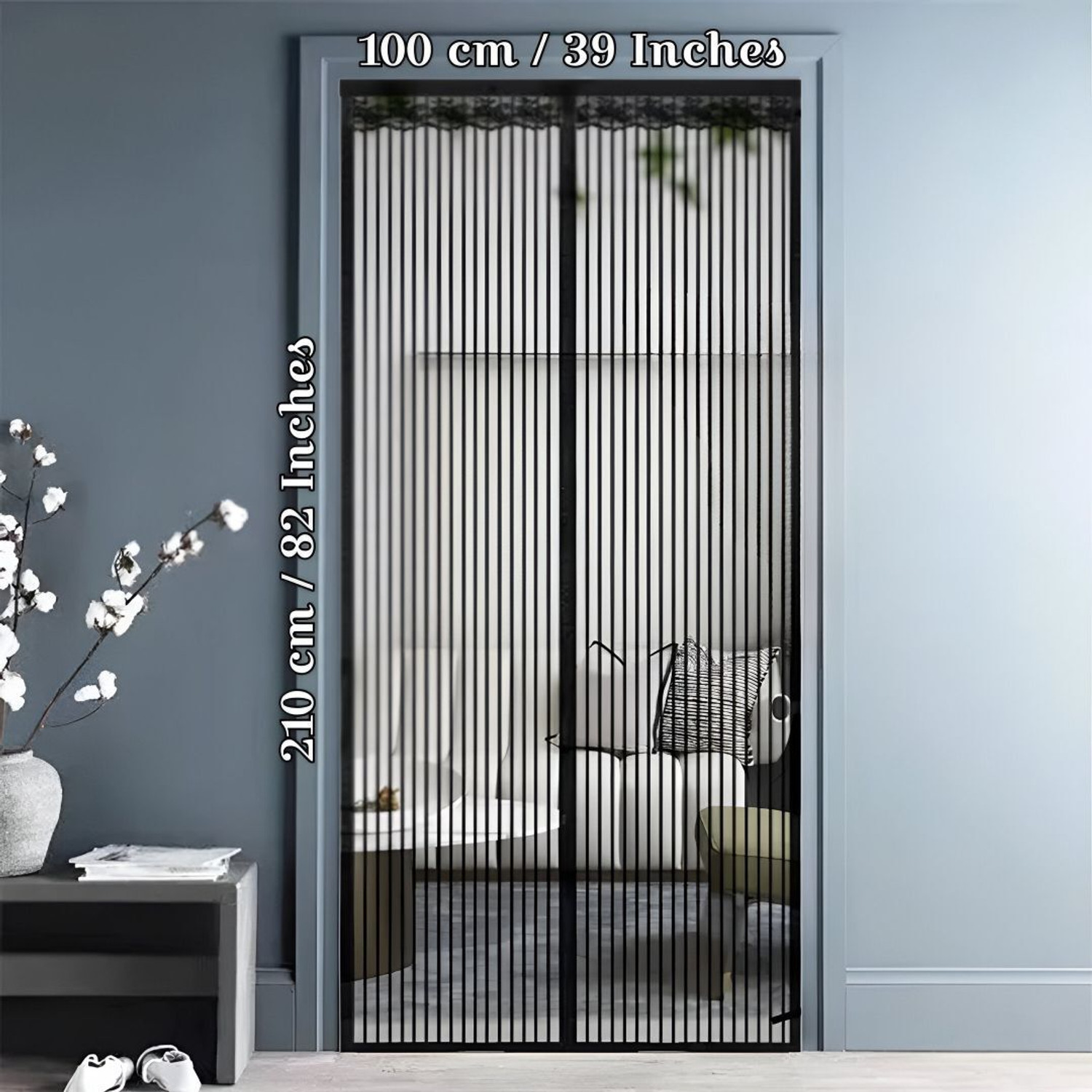 Image of OmliMnet Sliding mosquito net for door:: mosquito magnetic screen door net curtain Polyester Washable Adults Mosquito Net