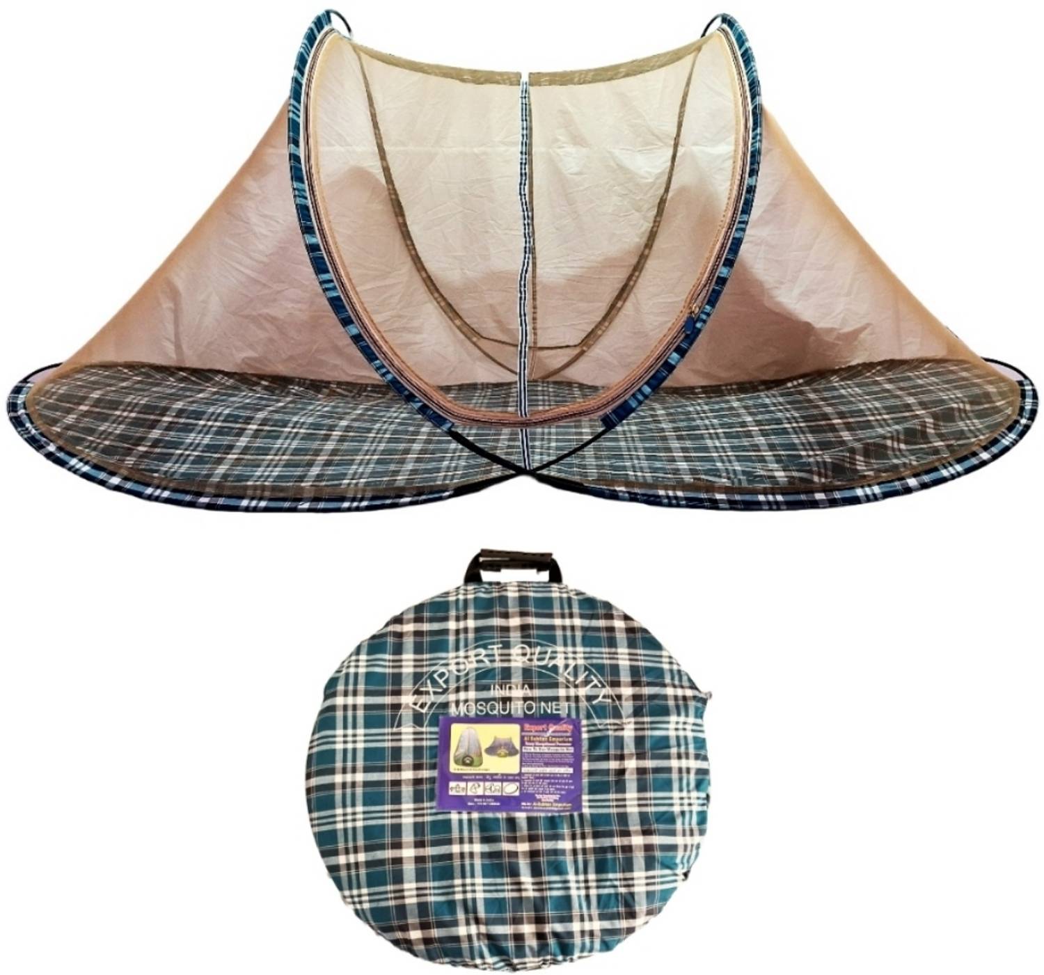 ALSHAHABUDDIN Single Bed (6.5 Ft) Camping & Outdoor Foldable with Cotton Base Cloth Cotton Adults Mosquito Net