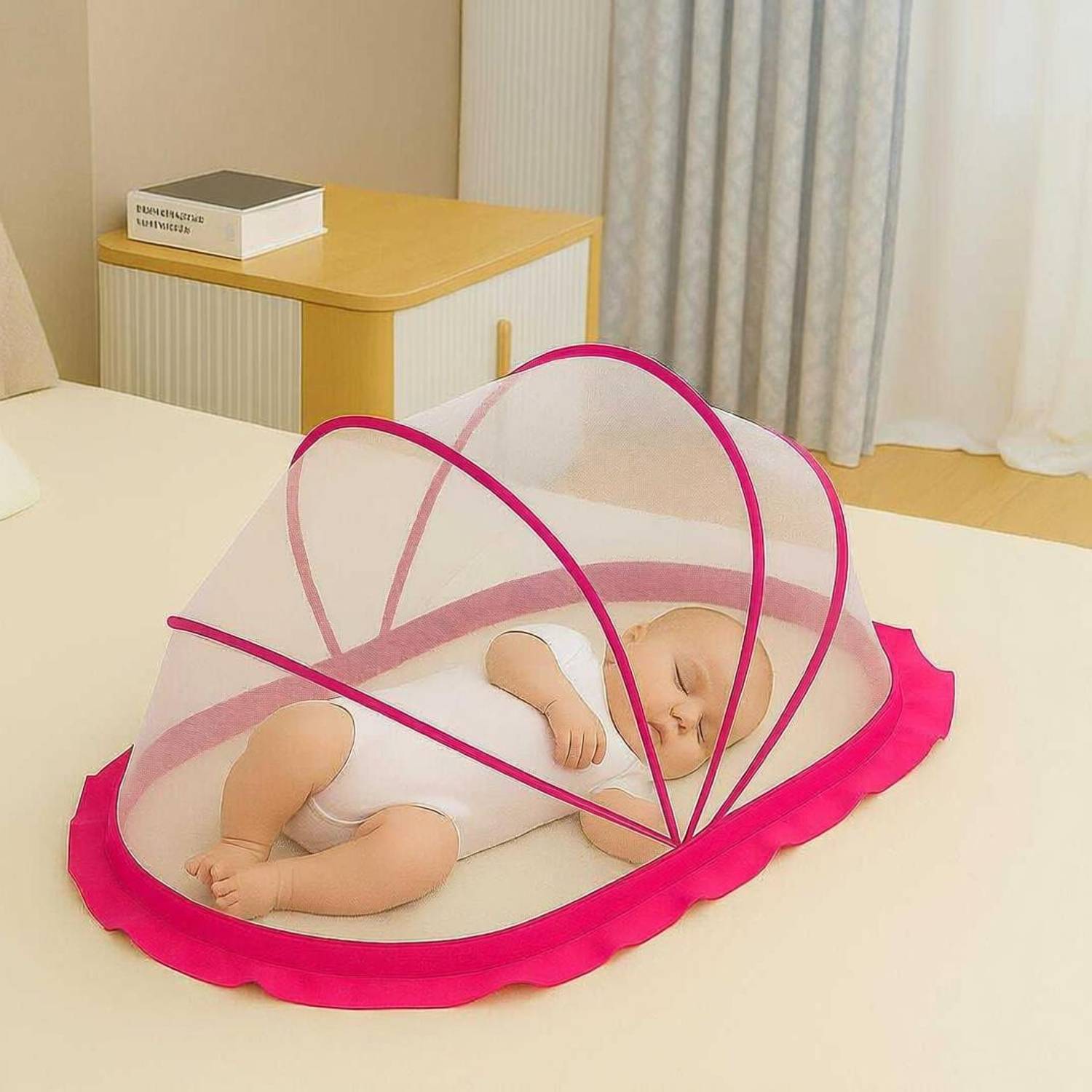 Ajejaj baby-crib-pink.mosqeitonet.07 Polyester Washable Kids Mosquito Net