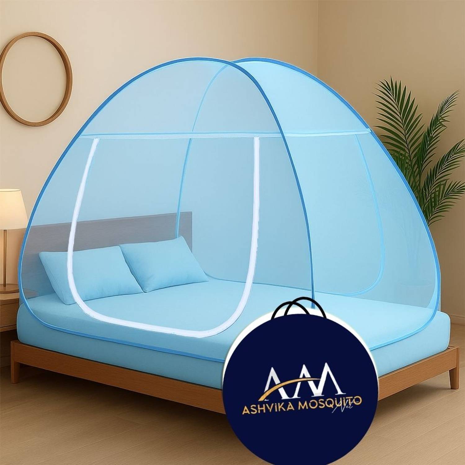 Ashvika mosquitoNet Double and King size bed 6x6 6.5x6.5 7x7 ft Polyester Washable Adults Mosquito Net
