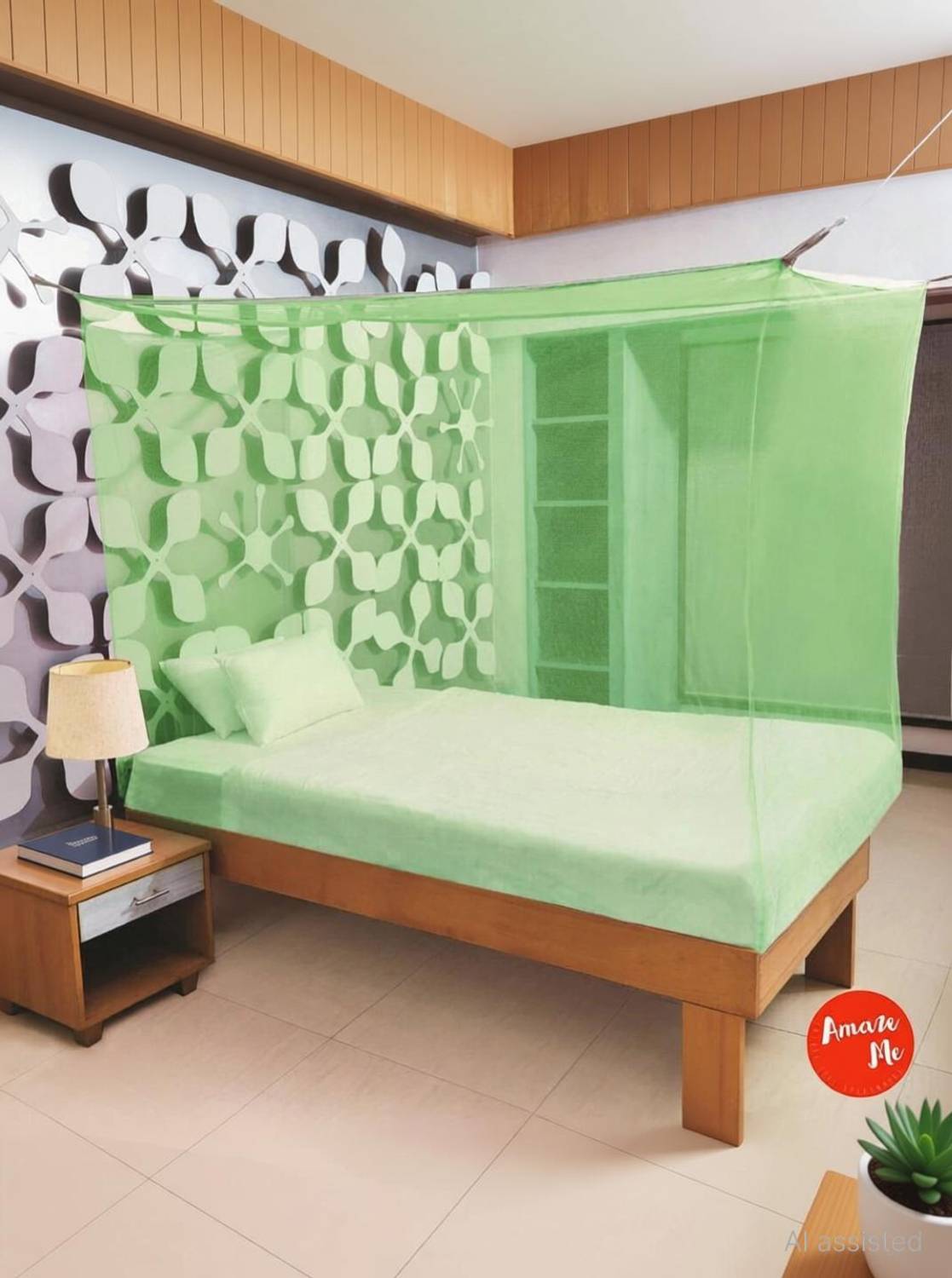 AmazeMe Premium Mosquito Net for Single Bed 3X6.5 feet Polyester Washable Adults Mosquito Net