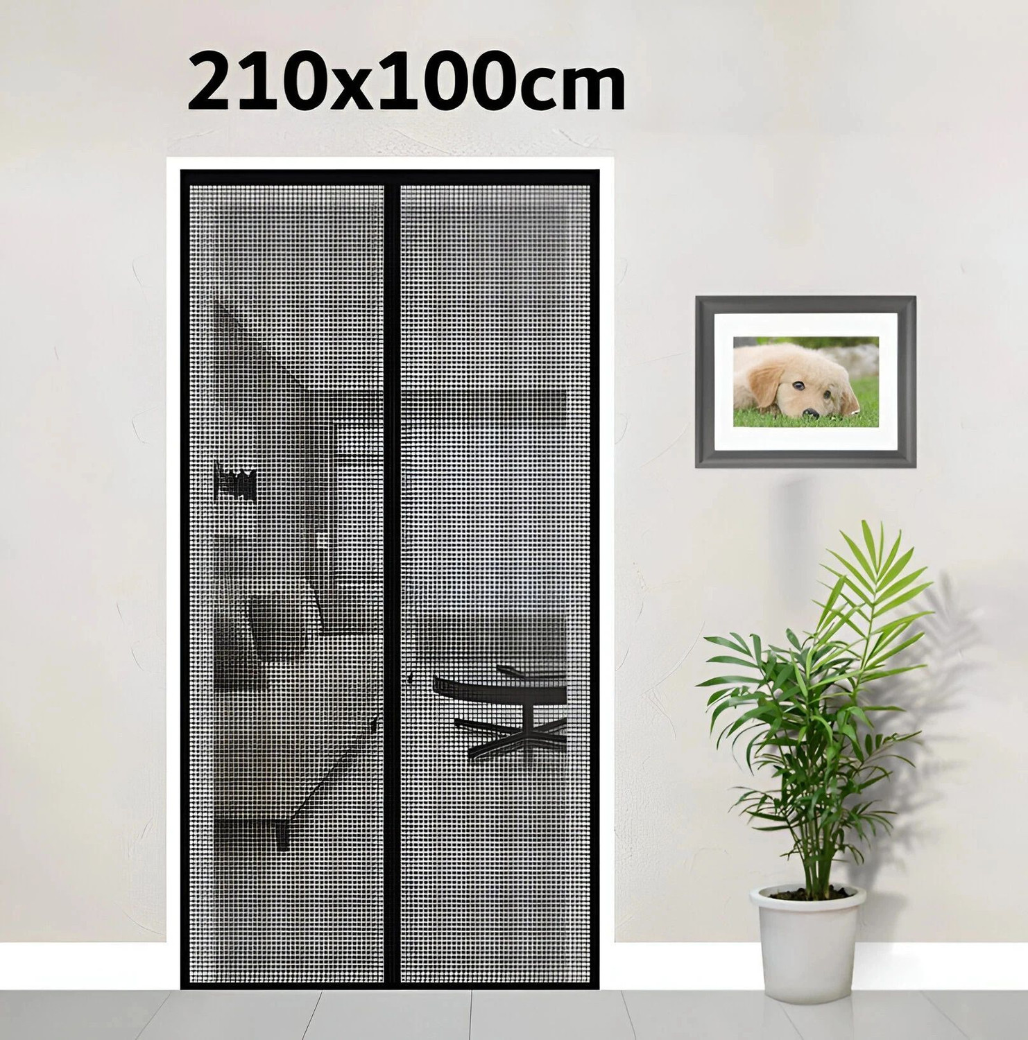 Image of Twolight Auto-Closing Magnetic Door Polyester Washable Adults Mosquito Net