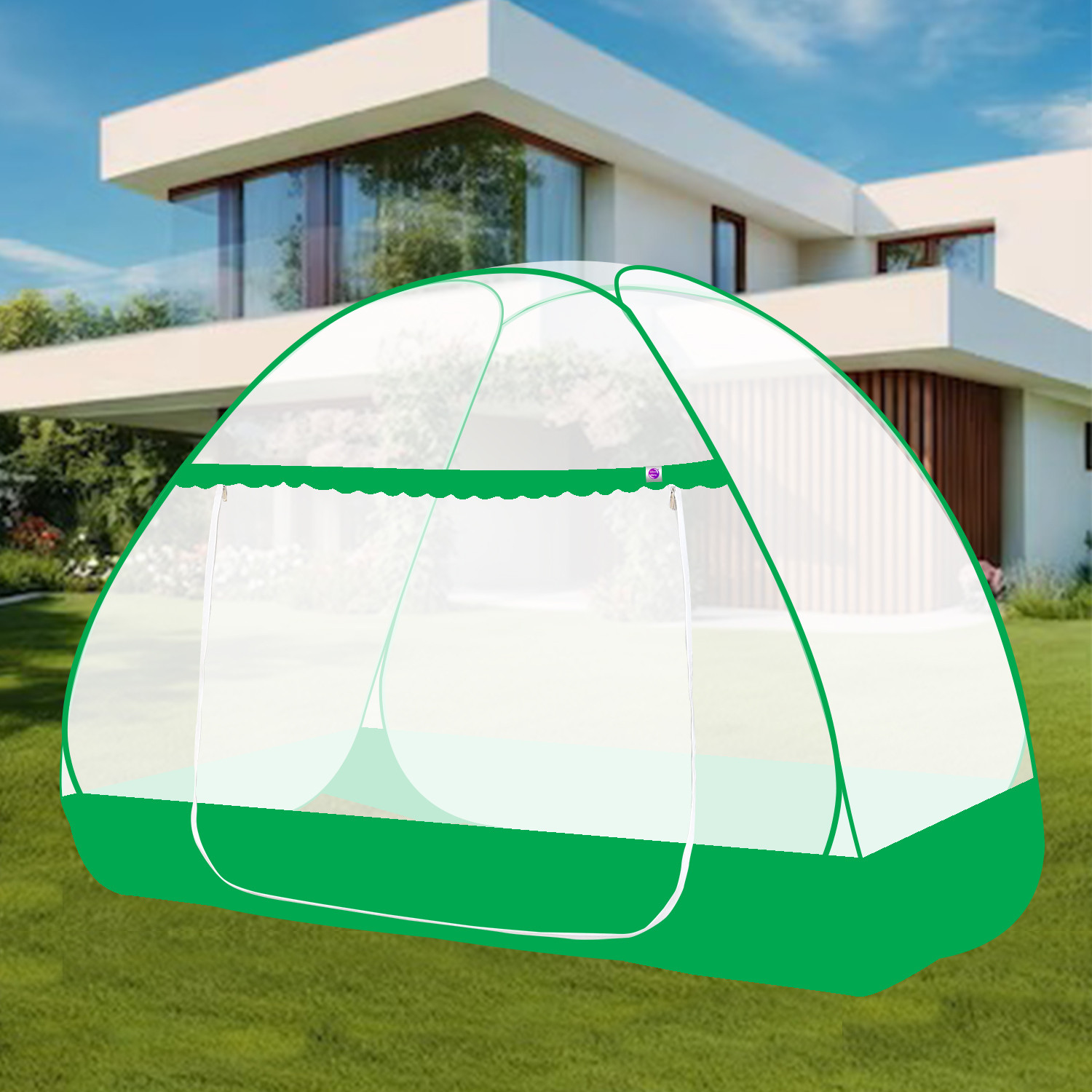Image of ShreejiHuf Foldable Polyester Adults SINGLE BED Tent Washable Mosquito Net Polyester Washable Adults Mosquito Net