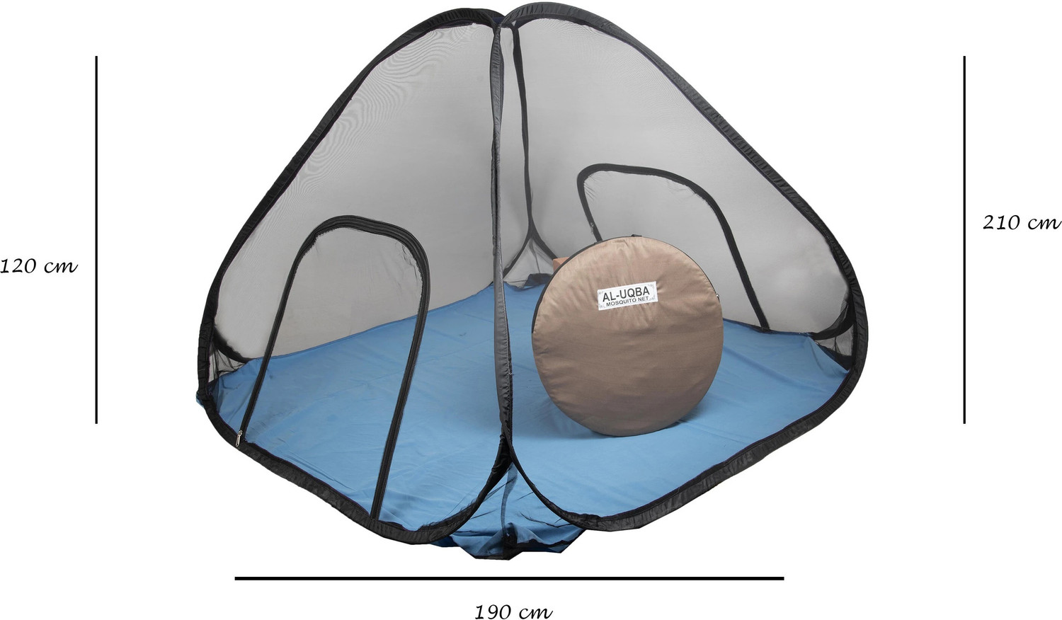 Image of AL-UQBA Heavy Quality Of It's Cotton Clothes With 190x210x120 Polyester Double Bed Polyester Washable Adults Mosquito Net