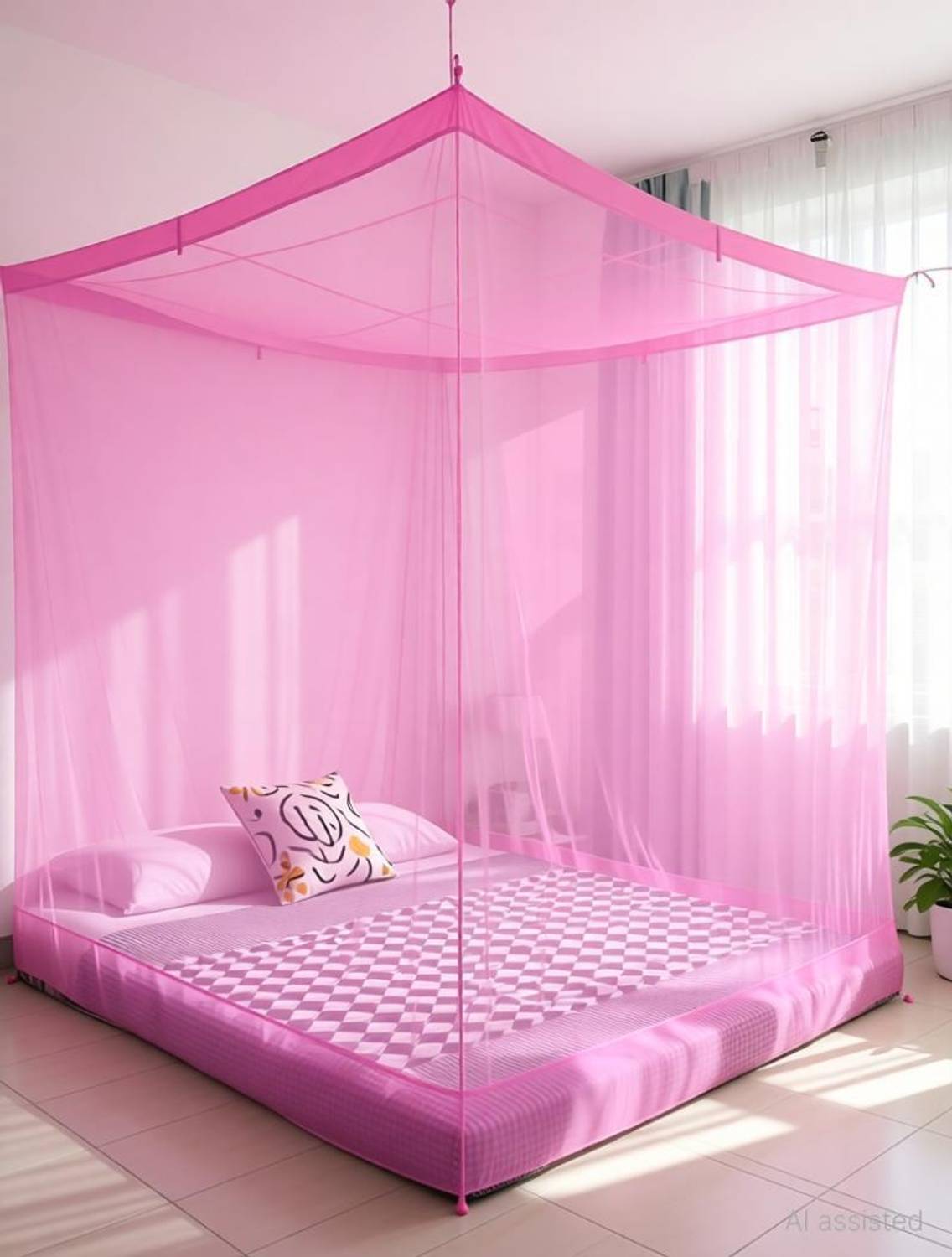 Mosnet 6.5x6.5 feet Polynet Hanging Nylon Washable Adults Mosquito