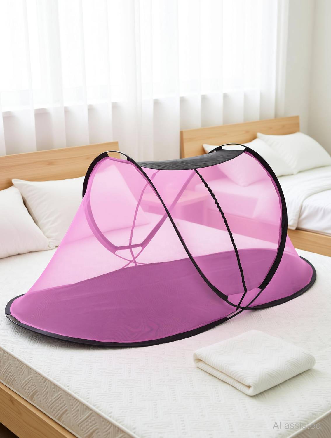 ALYSTER ALYSTERPinksinglesize04 Polyester Washable Adults Mosquito Net