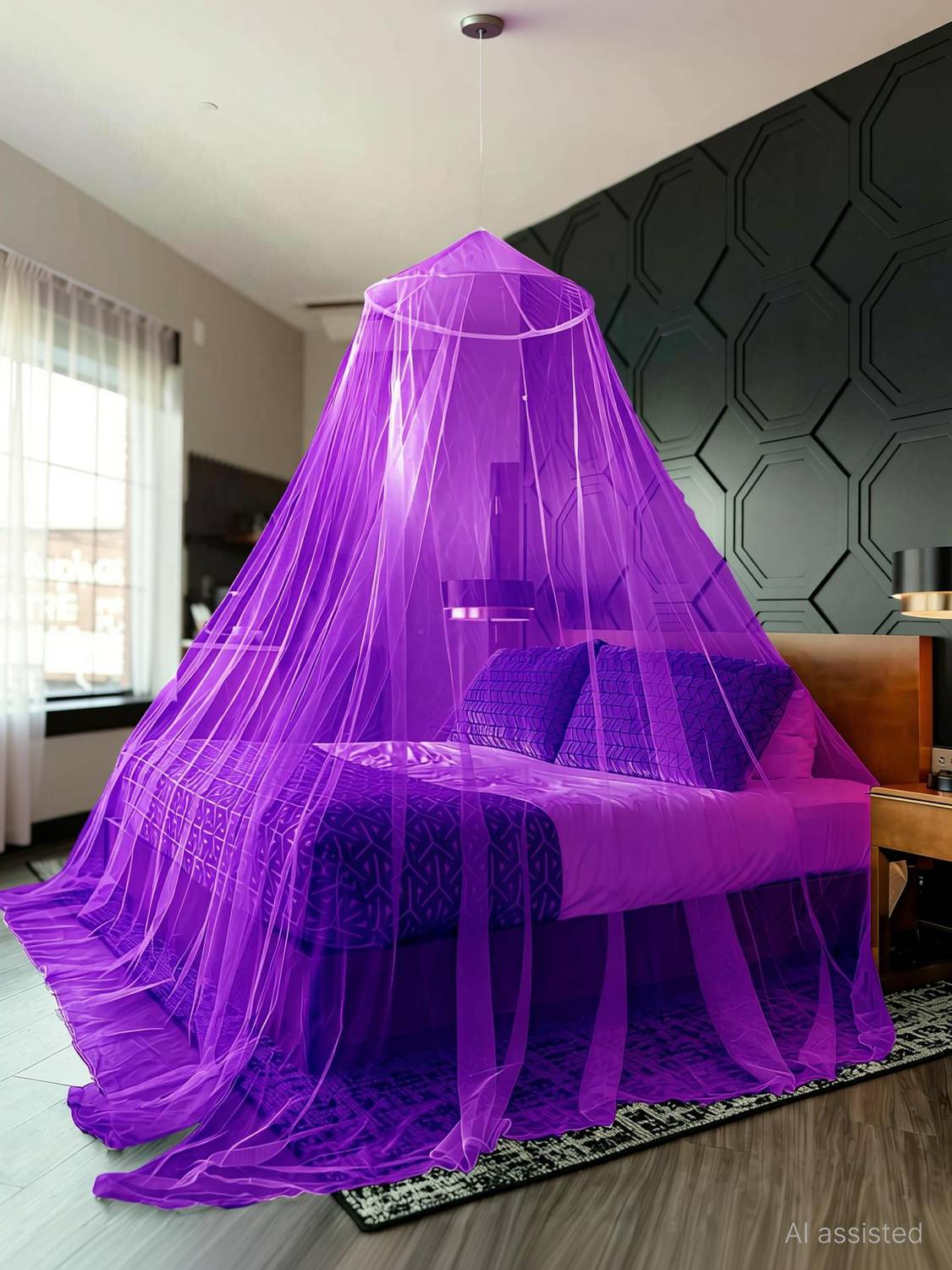 Ashvika mosquitoNet Double Bed and king size bed Polyester Washable Adults Mosquito Net