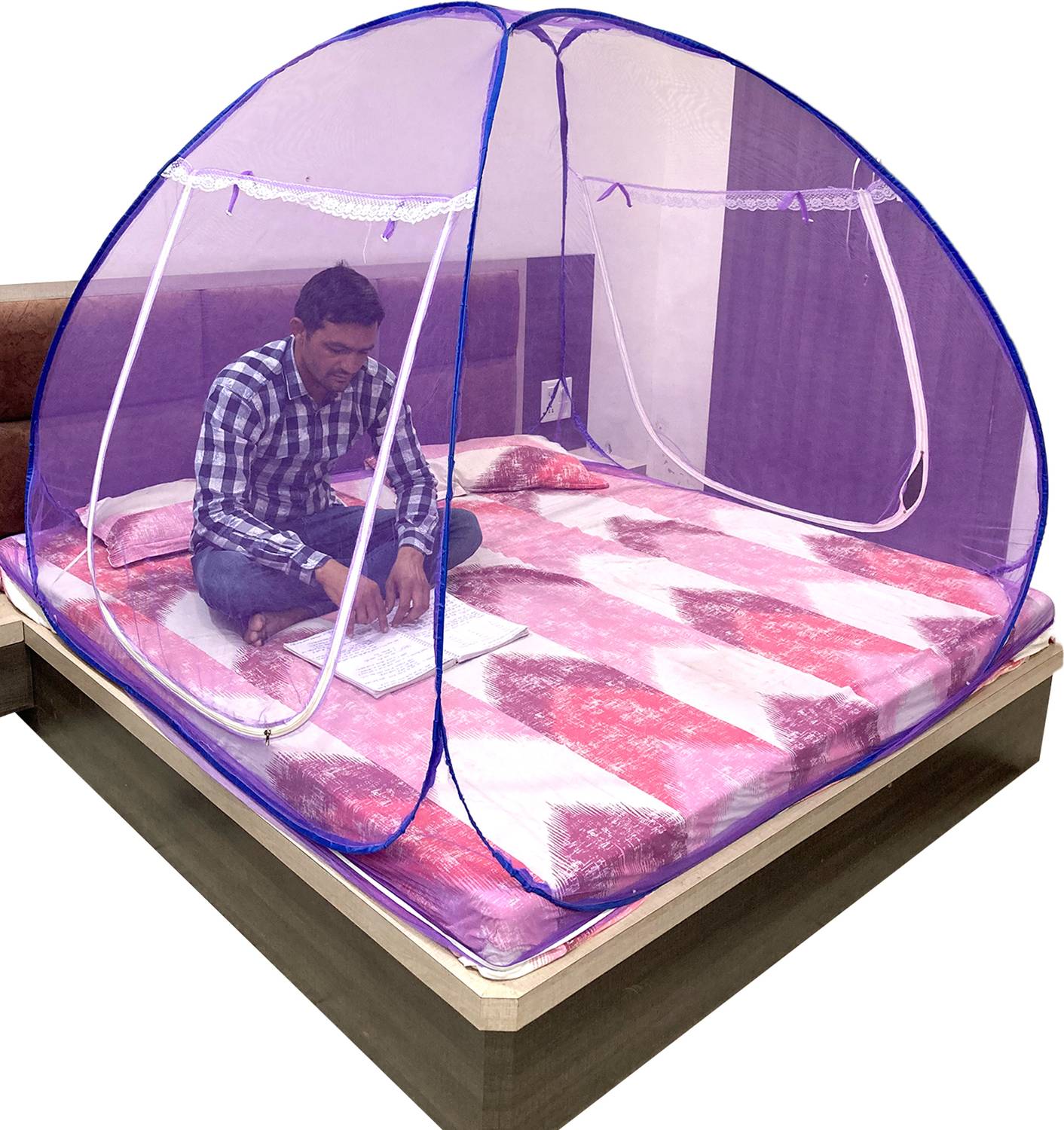 Bowie The Ultimate Sanctuary Mosquito Net - Protect Your Sleep, 6FT*6FT*4.5FT Polyester Washable Adults Mosquito Net
