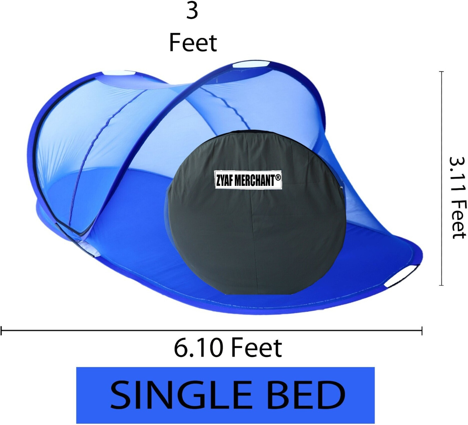 Image of Zyaf Merchant Cotton Soft Stretchable Maharani Premium Quality Foldable Macchardani Single Bed Polyester Washable Adults Mosquito Net