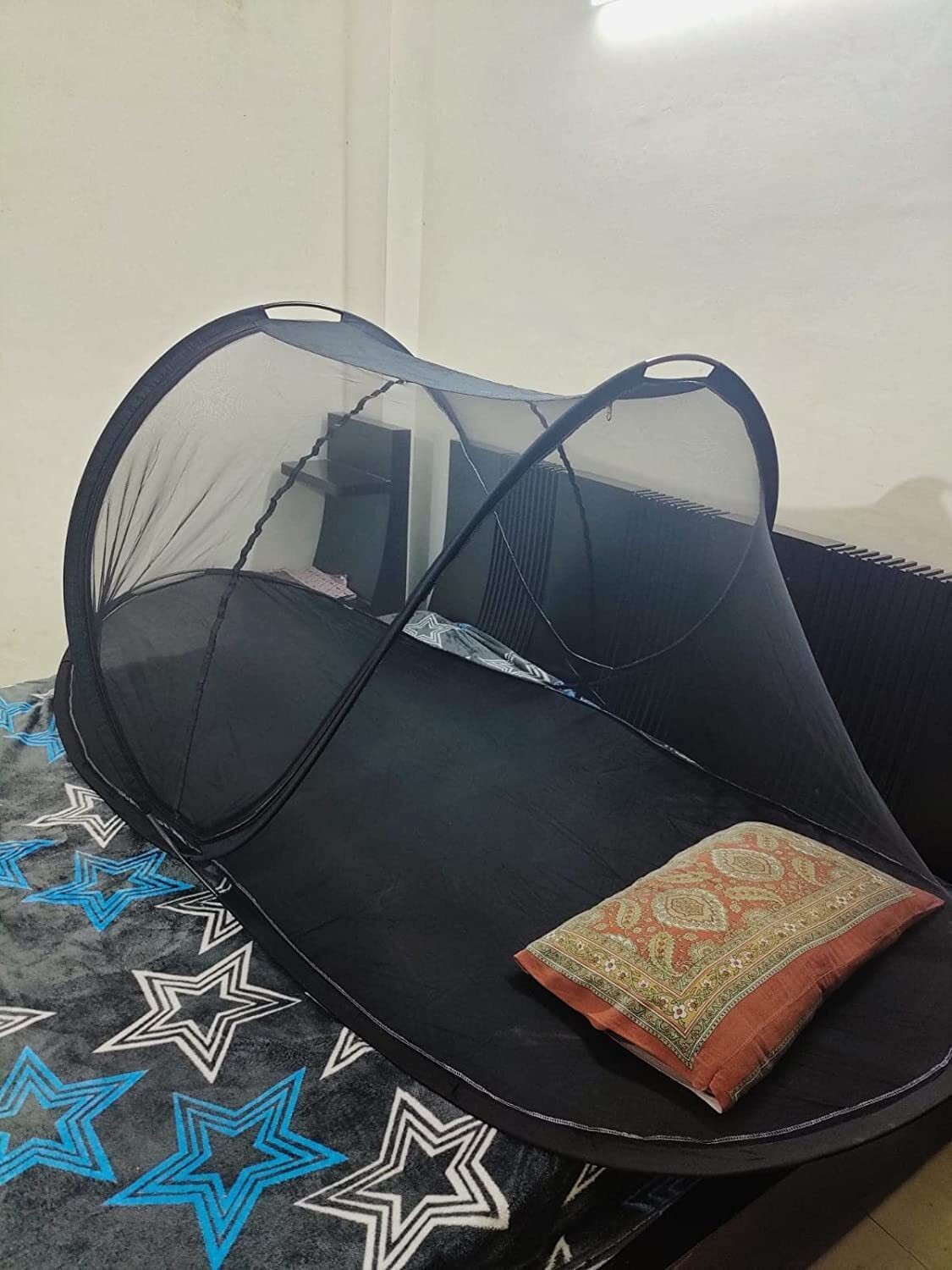 Image of ZOTOFLY Folding Single Bed Mosquito Net Of One Side Gate Polyester Washable Adults Mosquito Net