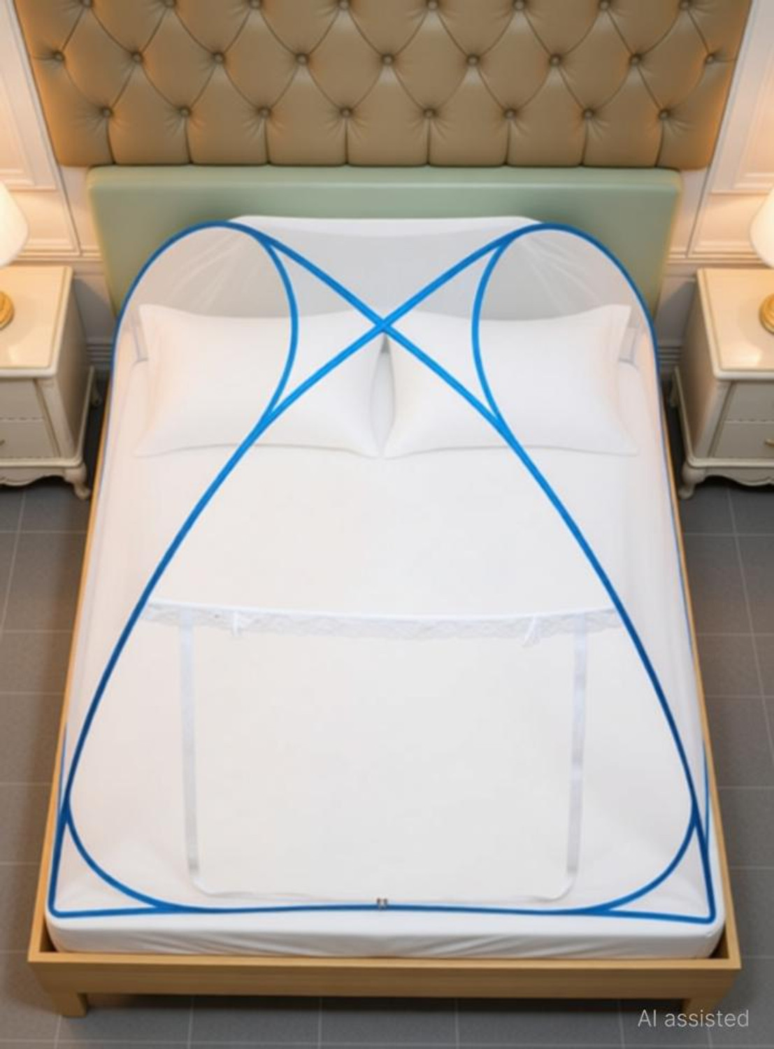 Image of deuka Single Bed (6x4ft)Foldable Mosquito Net Polyester Adults Mosquito Net