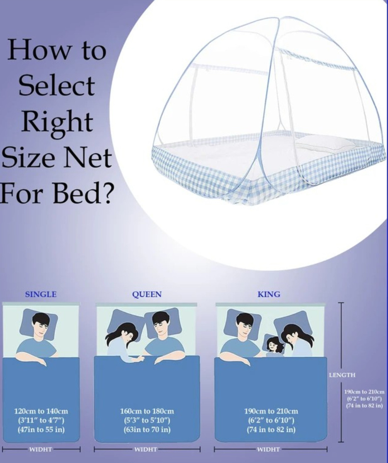 Image of Dvjrdnrs Fashion KiRADAY Adult Mosquito Net for 3 people king size bed white Polyester Washable Adults Mosquito Net