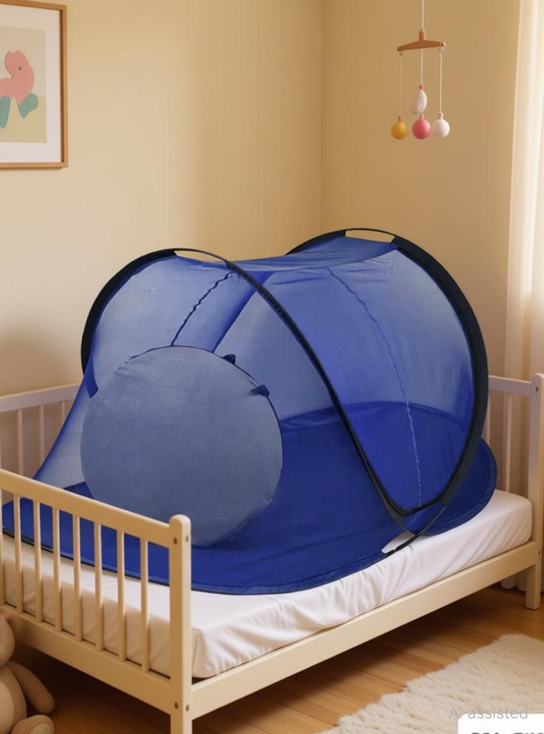 Image of Gehloth Enterprises blue colour single bed Polyester Washable Adults Mosquito Net
