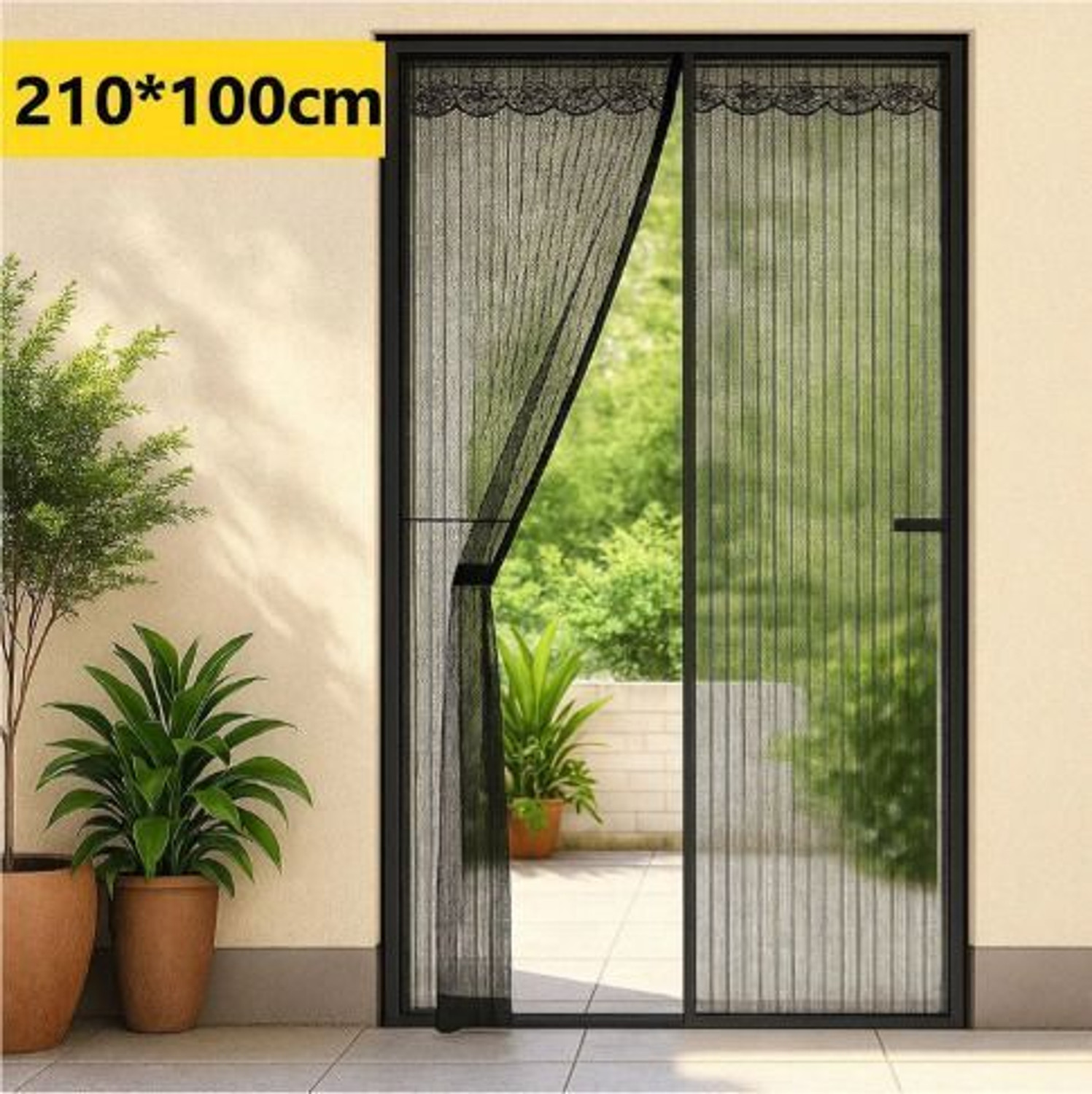 Image of VEENOVA Premium Magnet Curtains for Door for Large Doors Polyester Washable Adults Mosquito Net