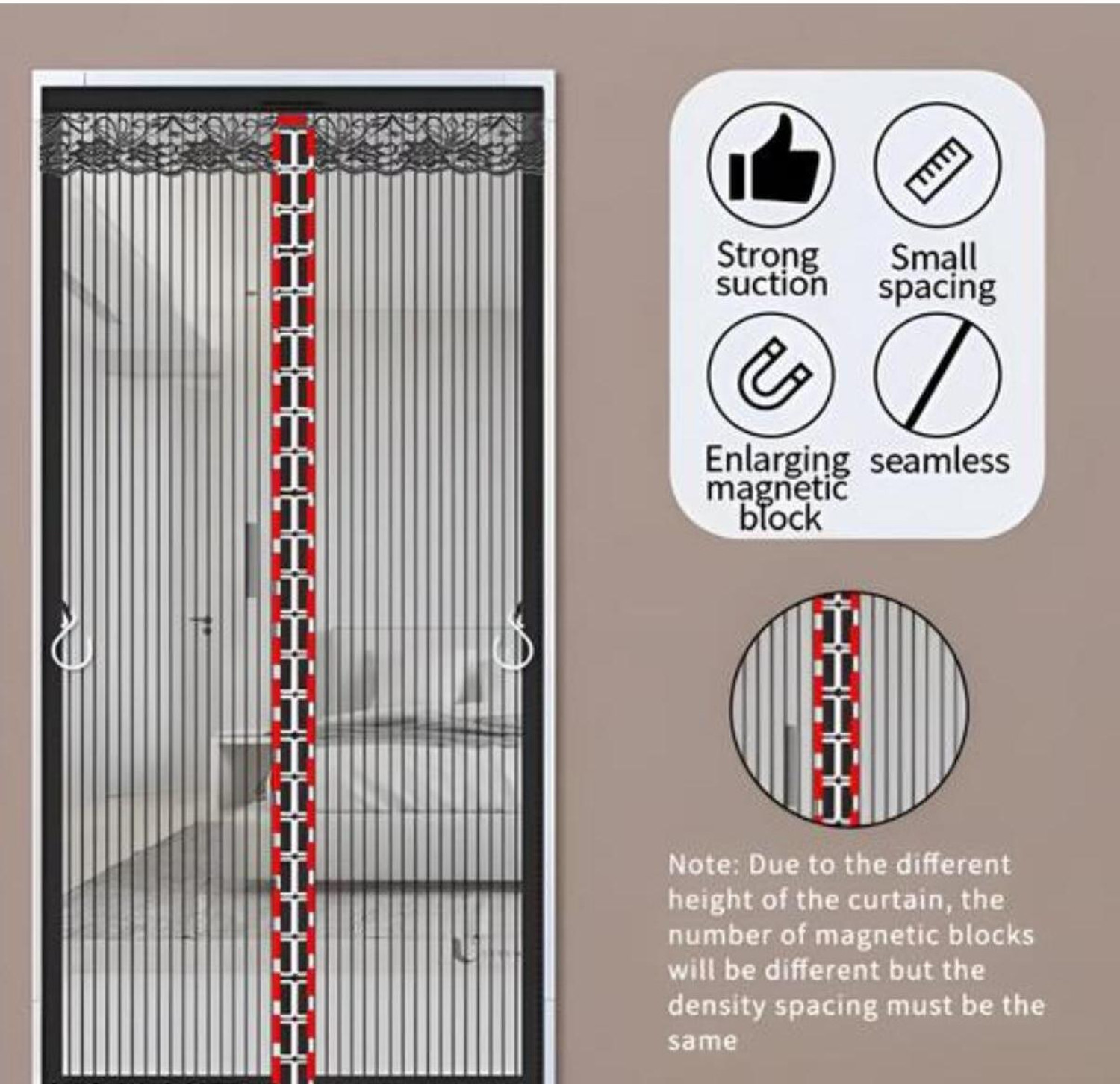 Image of SmartNet AUTO CLOSING MAGNETC DOOR MOSQUITO NET(120*210cm) Polyester Washable Adults Mosquito Net