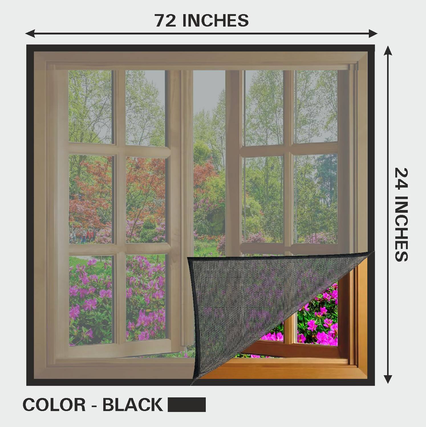 Auranest Window Mosquito Net Pre Stiched with Adhesive Hook & Loop Tape Fibre Washable Adults Mosquito Net