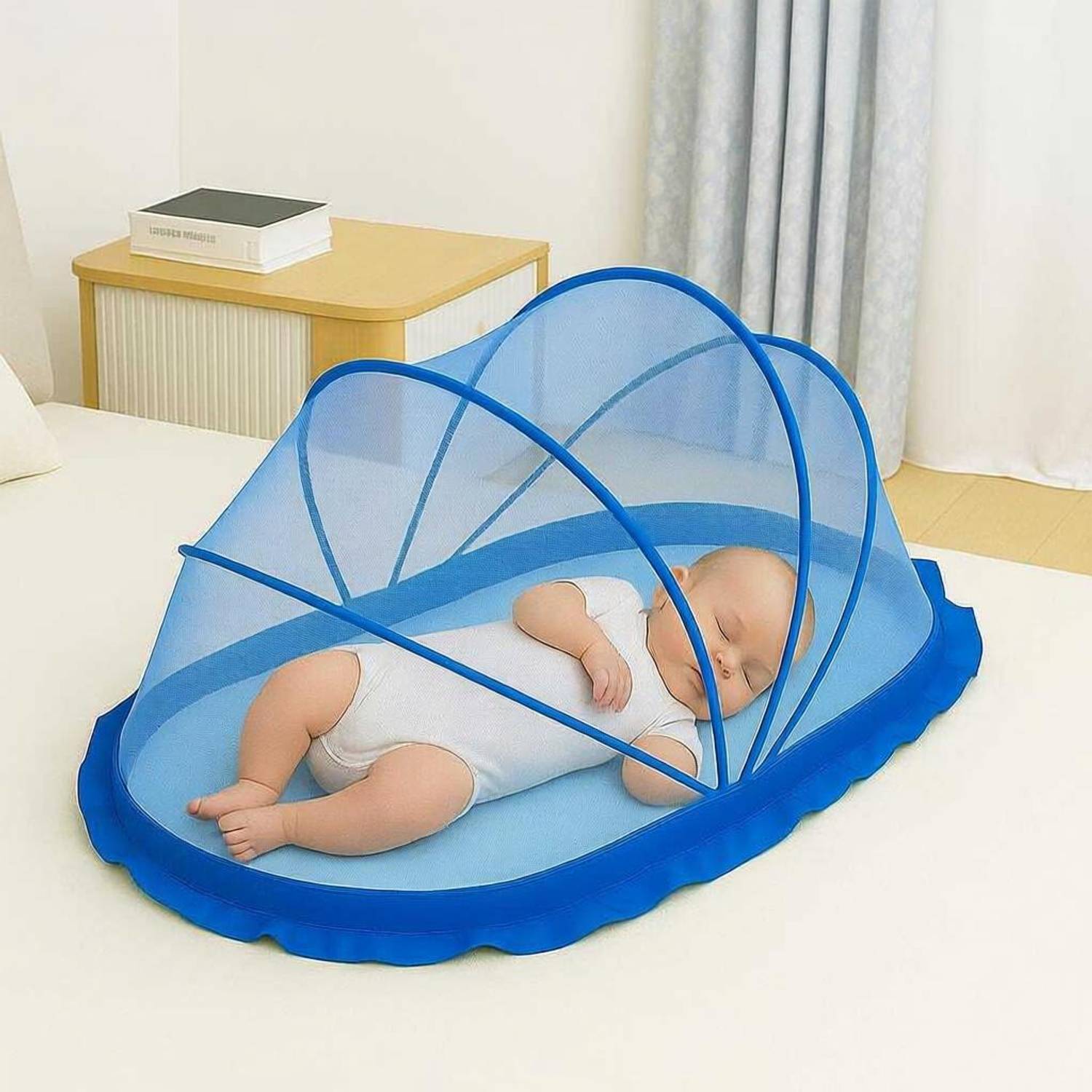 Ajejaj baby-crib-blue.mosqeitonet.07 Polyester Washable Kids Mosquito Net