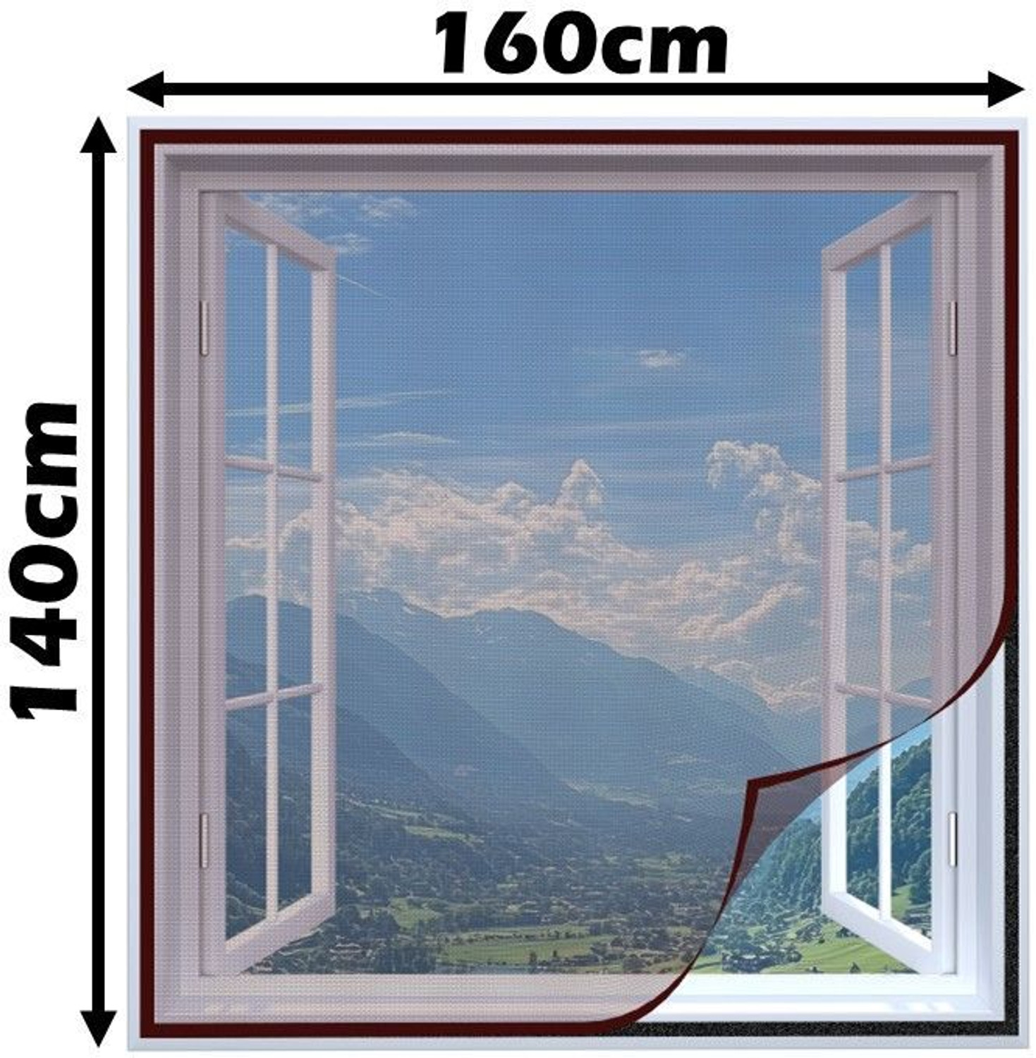 Image of SafeMyles Pre-Stitched Standard Size Premium Window Mosquito Net 80GSM Polyester Washable Adults Mosquito Net
