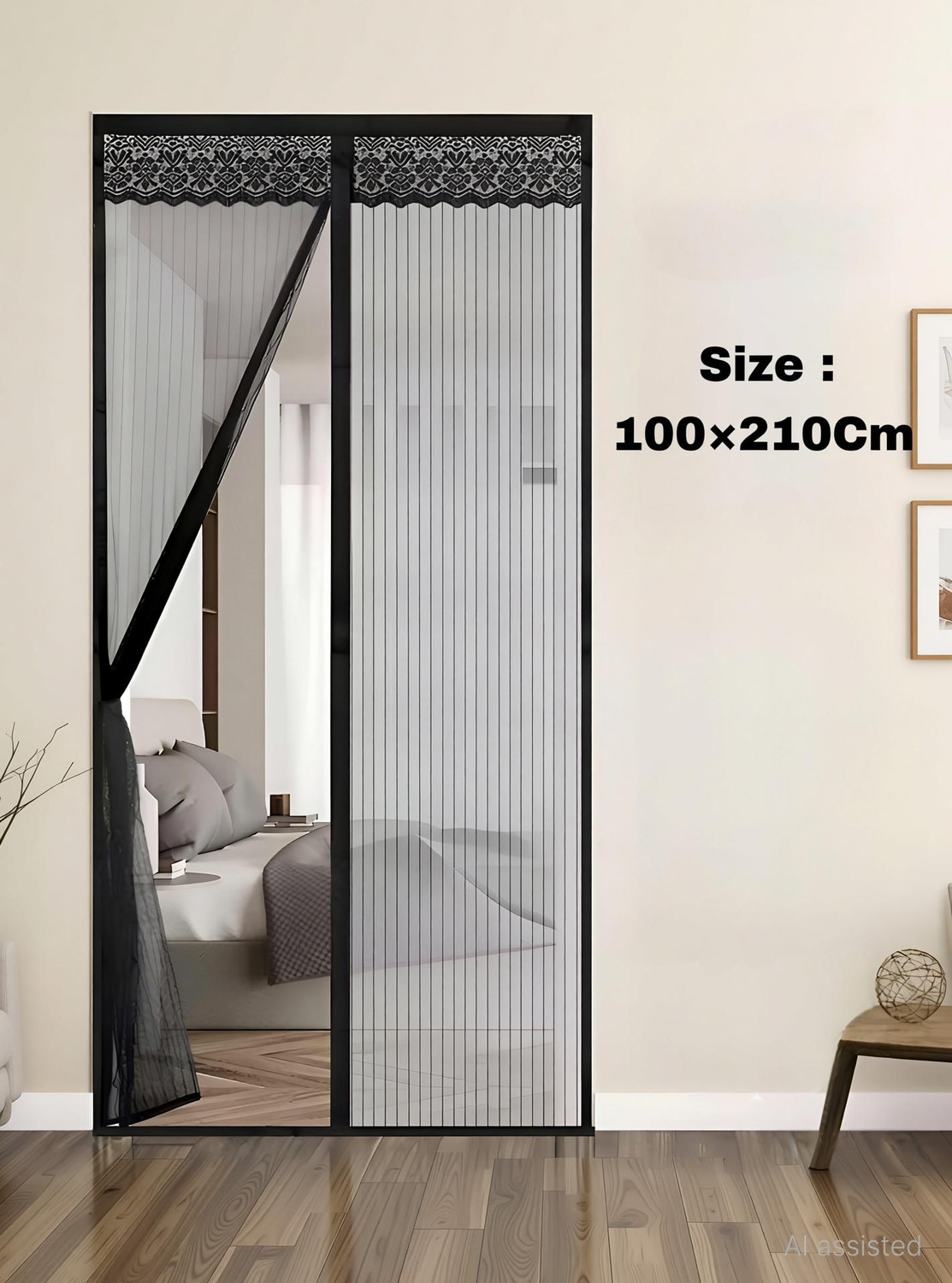 Image of Twolight Auto-Closing Magnetic Door Polyester Washable Adults Mosquito Net