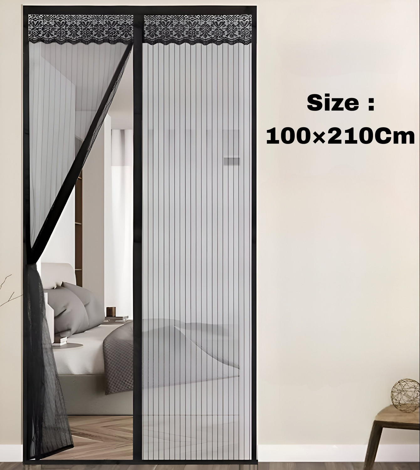 Image of Twolight Auto-Closing Magnetic Door Polyester Washable Adults Mosquito Net