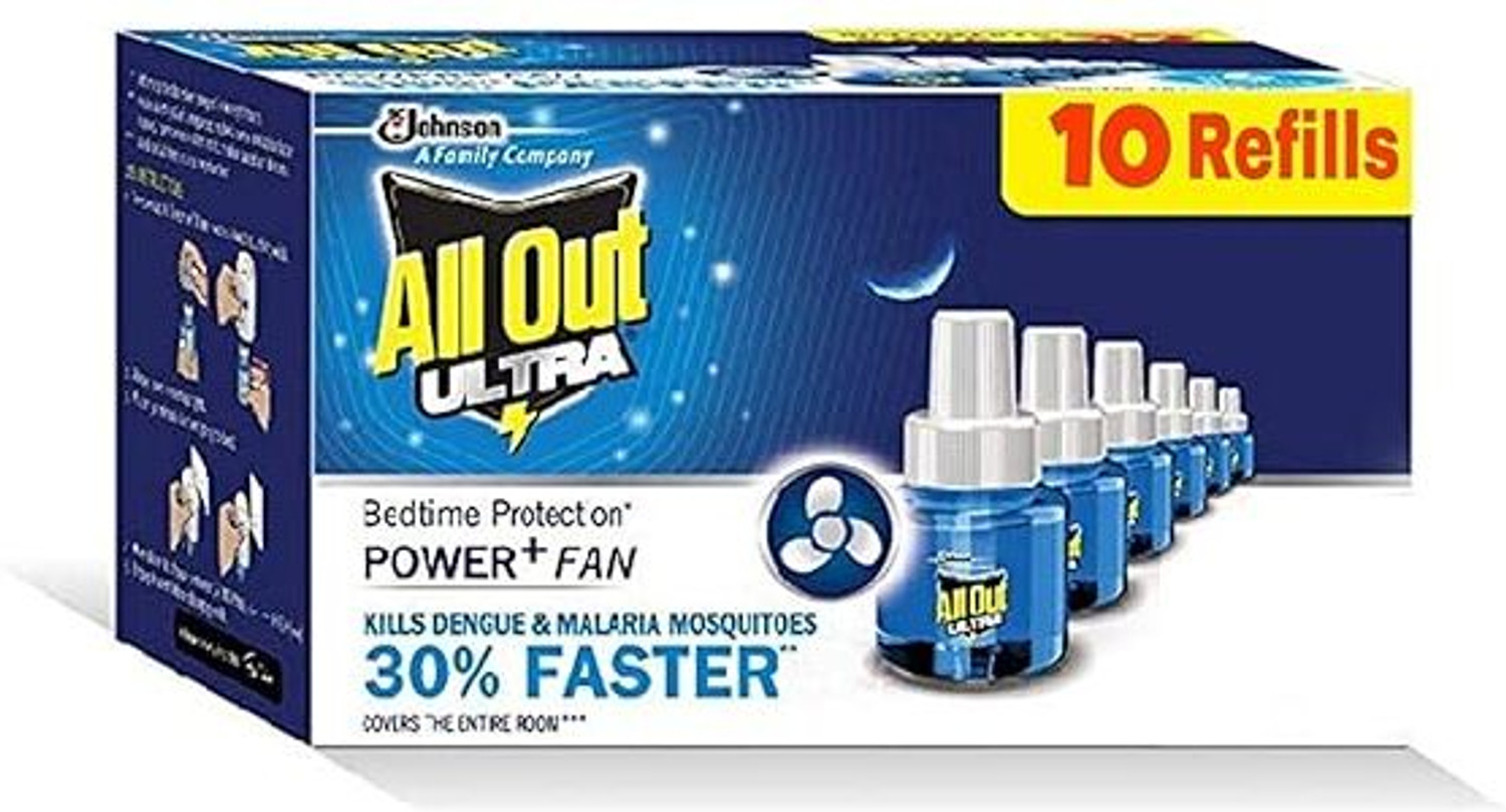 Image of All Out Ultra Mosquito Repellant Refill Faster Action (45 mL each) Pack of 6 Mosquito Vaporiser Refill
