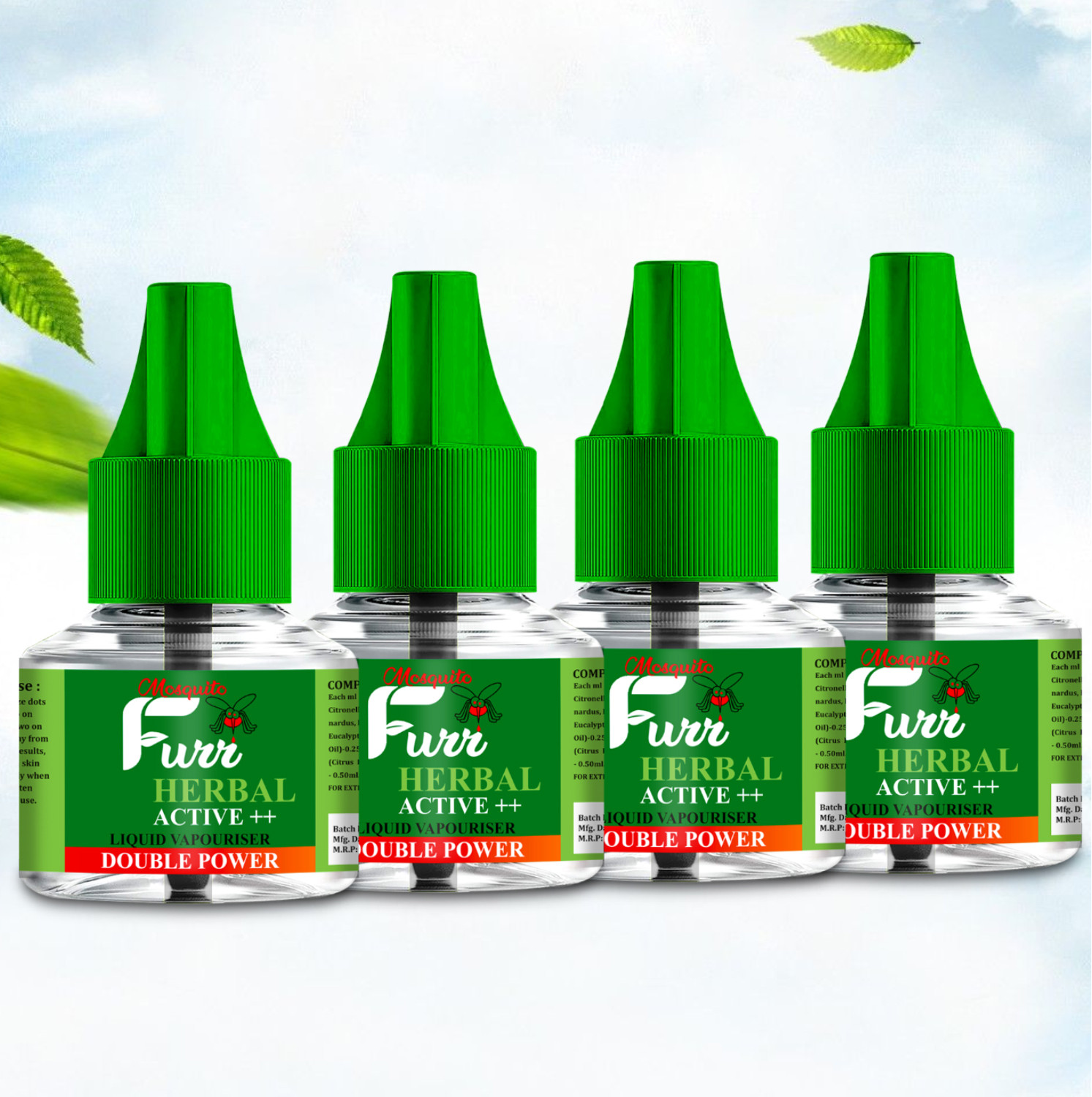 Image of Mosquito Furr Herbal Active++ Liquid Vaporizer Double Power Mosquito Vaporiser Refill