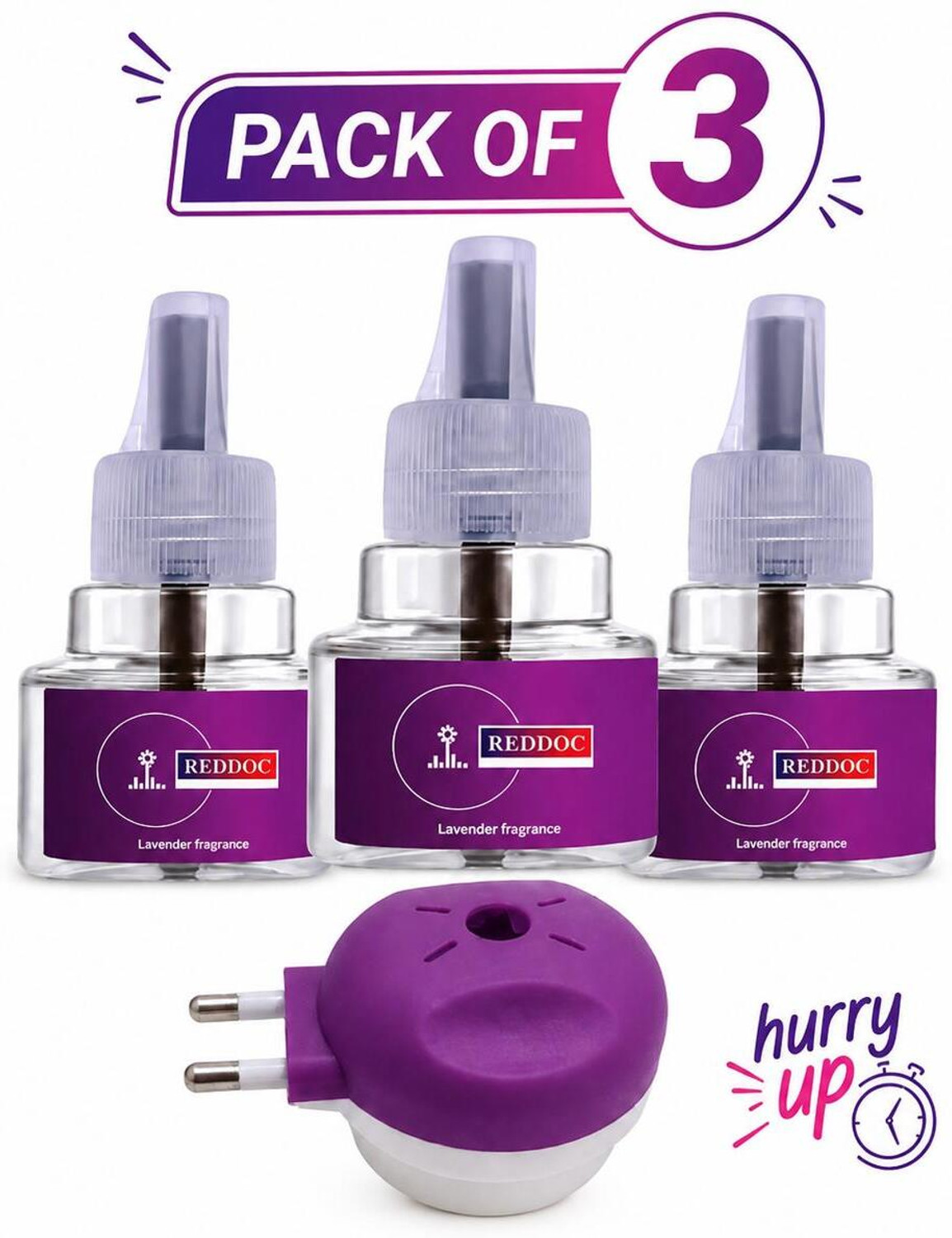 Image of reddoc MOS-VAP-PURPLE-REFILL&MACHINE-3 Mosquito Vaporiser