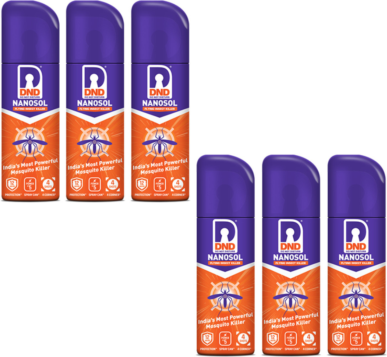 Image of DND Nanosol Flying Insect Killer | Mosquito Repellent Aerosol Spray | Instant Kill Action | 12 hrs Protection