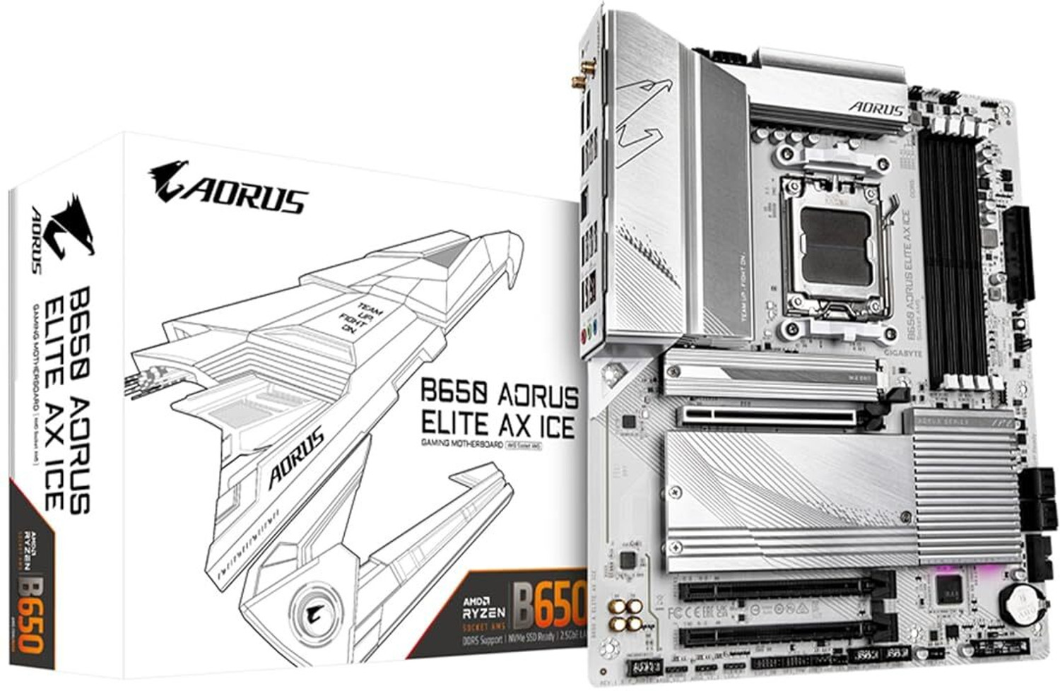 Image of GIGABYTE B650M AORUS ELITE AX ICE AM5Socket Micro-ATX AMD B650 Chipset DDR5 Motherboard for Desktop