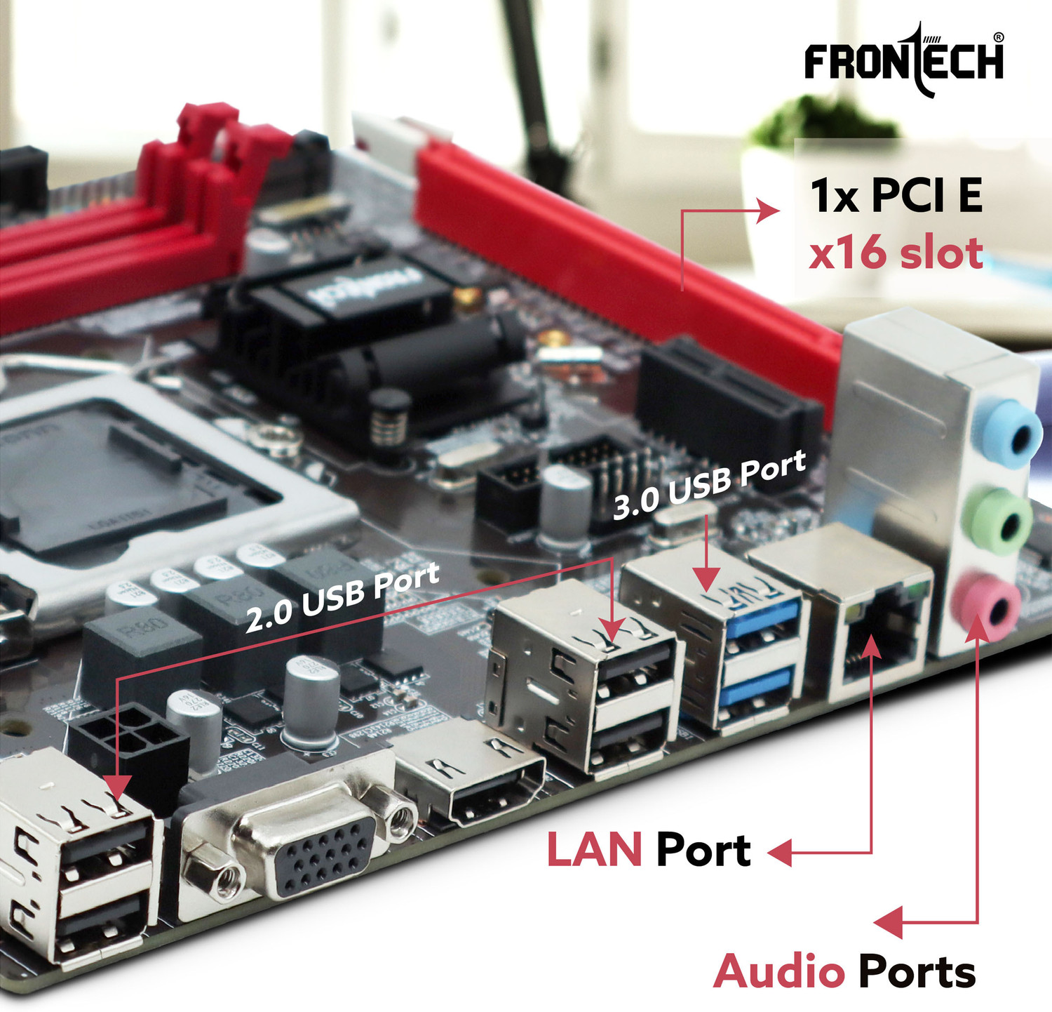 Image of Frontech H110 Motherboard, 32GB, HDMI /VGA, USB 3.0, M.2 NVMe,6th-9th Gen Intel LGA 1155Socket ATX Intel H110 Chipset DDR4 Motherboard for Desktop