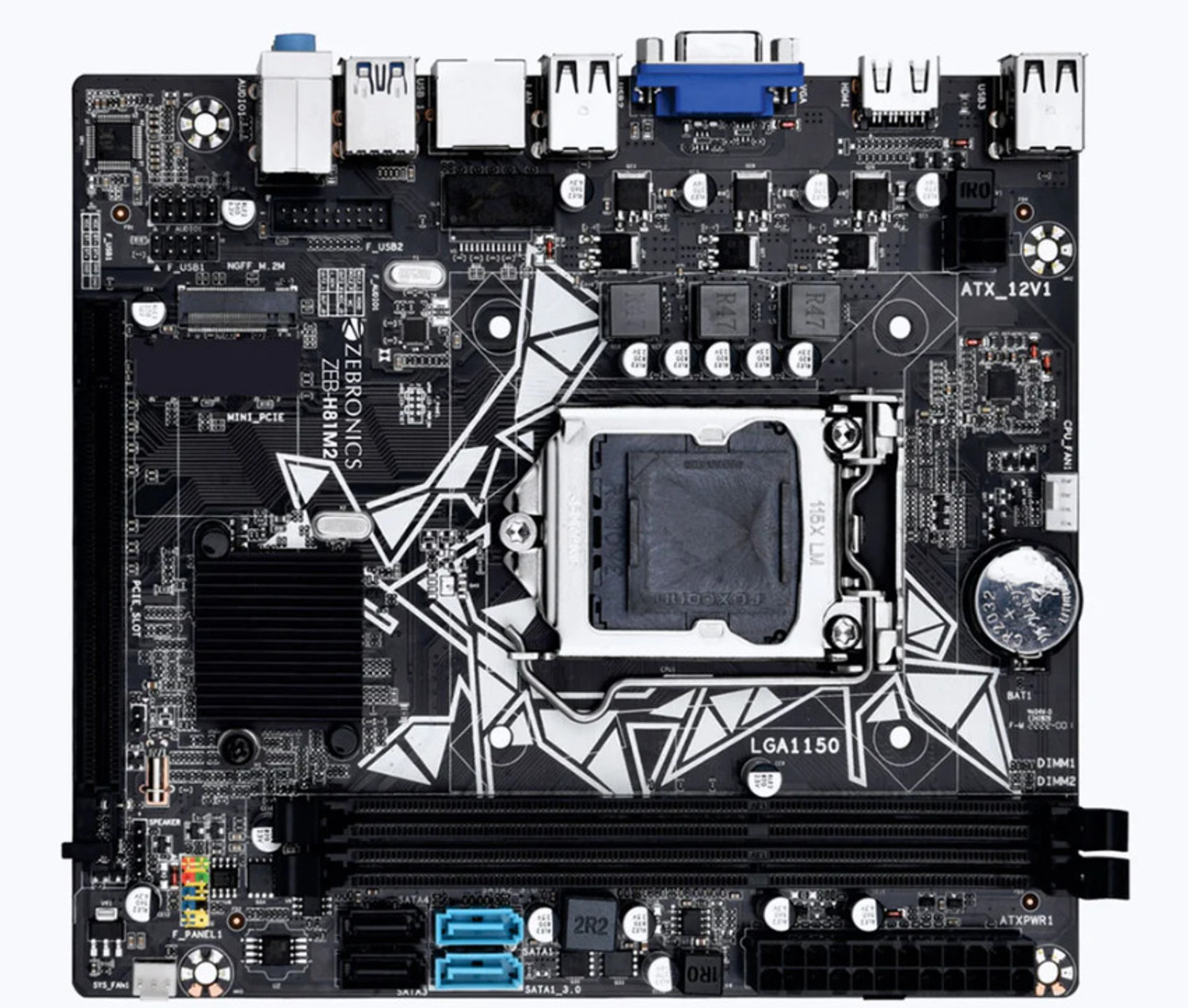 Image of ZEBRONICS ZEB-H81M2 WITH NVME SLOT LGA 1150Socket ATX Intel H81 Express Chipset DDR3 Motherboard for Desktop, Workstation