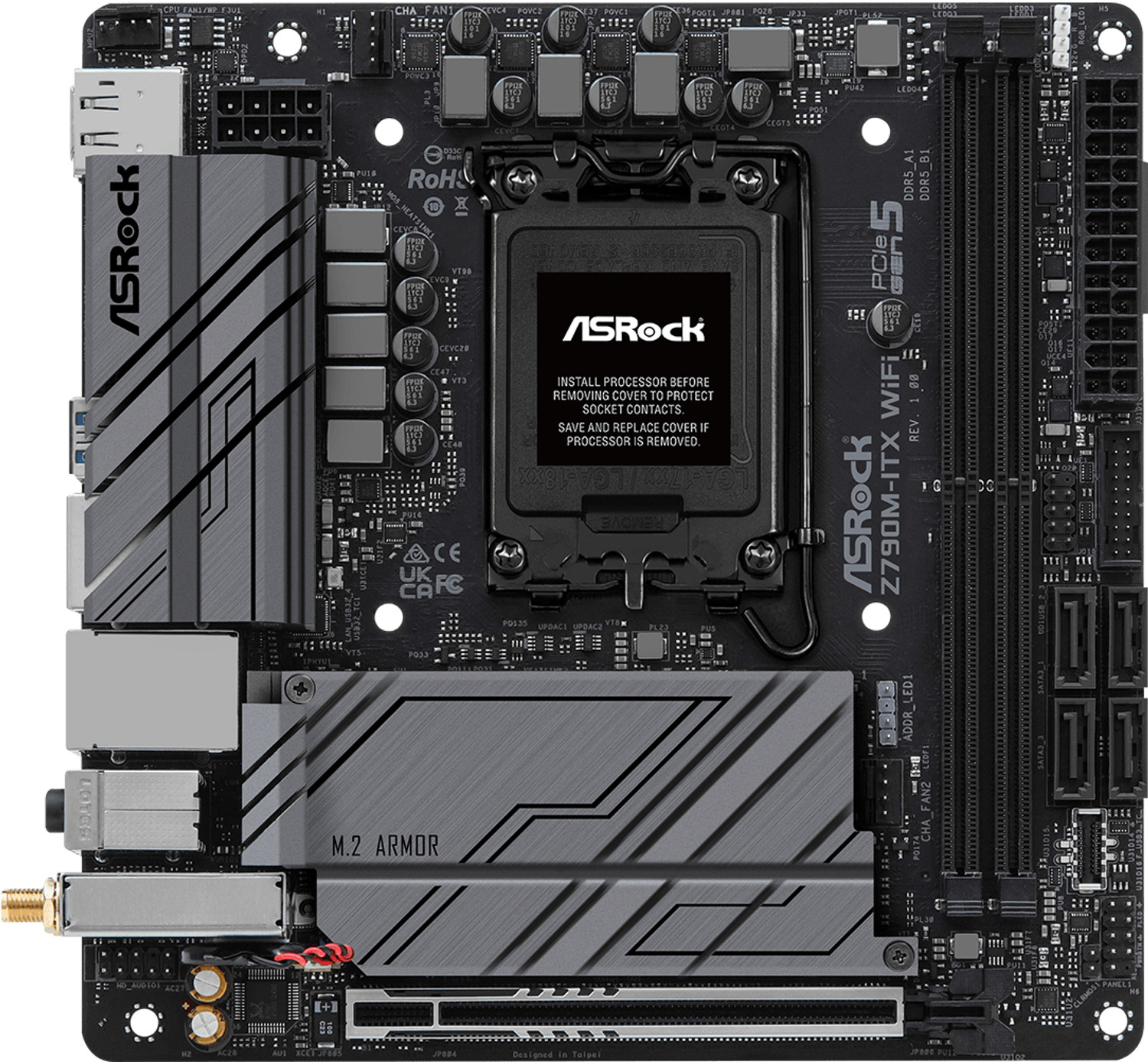 Image of ASRock Z790M -ITX WiFi LGA 1700Socket Mini-ITX Intel Z790 Chipset DDR5 Motherboard for Desktop