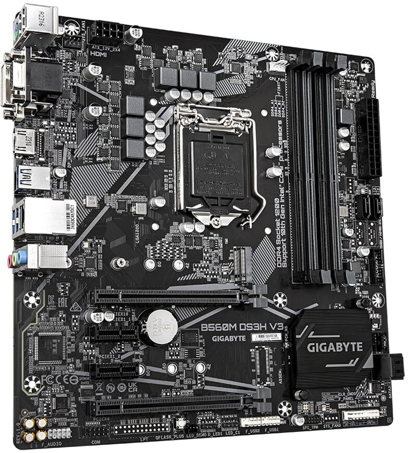 Image of GIGABYTE B560M DS3H V3 LGA 1200Socket Micro-ATX Intel H470 Chipset DDR4 Motherboard for Desktop