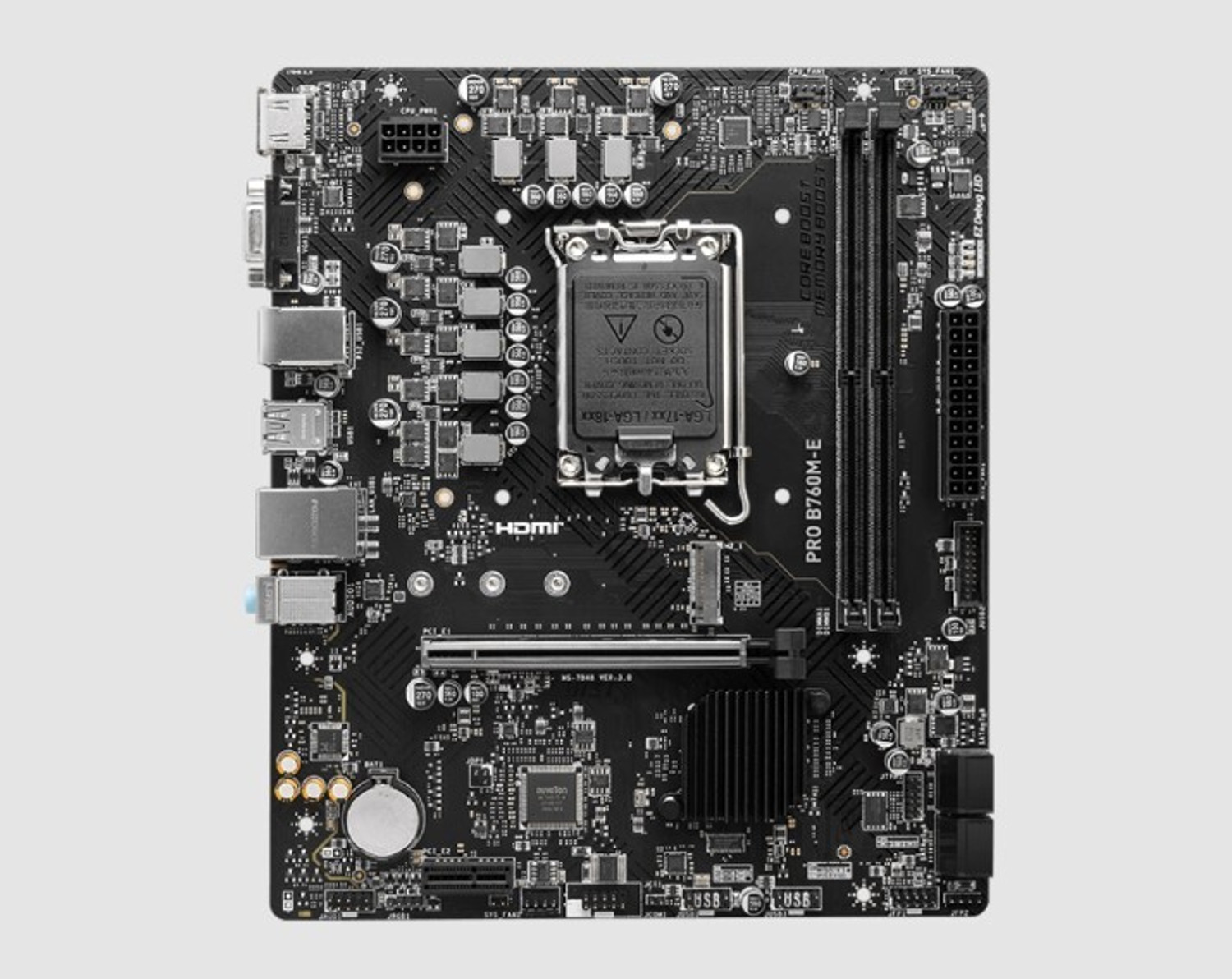 Image of MSI PRO B760M-E LGA 1700Socket Micro-ATX Intel B760 Chipset DDR5 Motherboard for Desktop