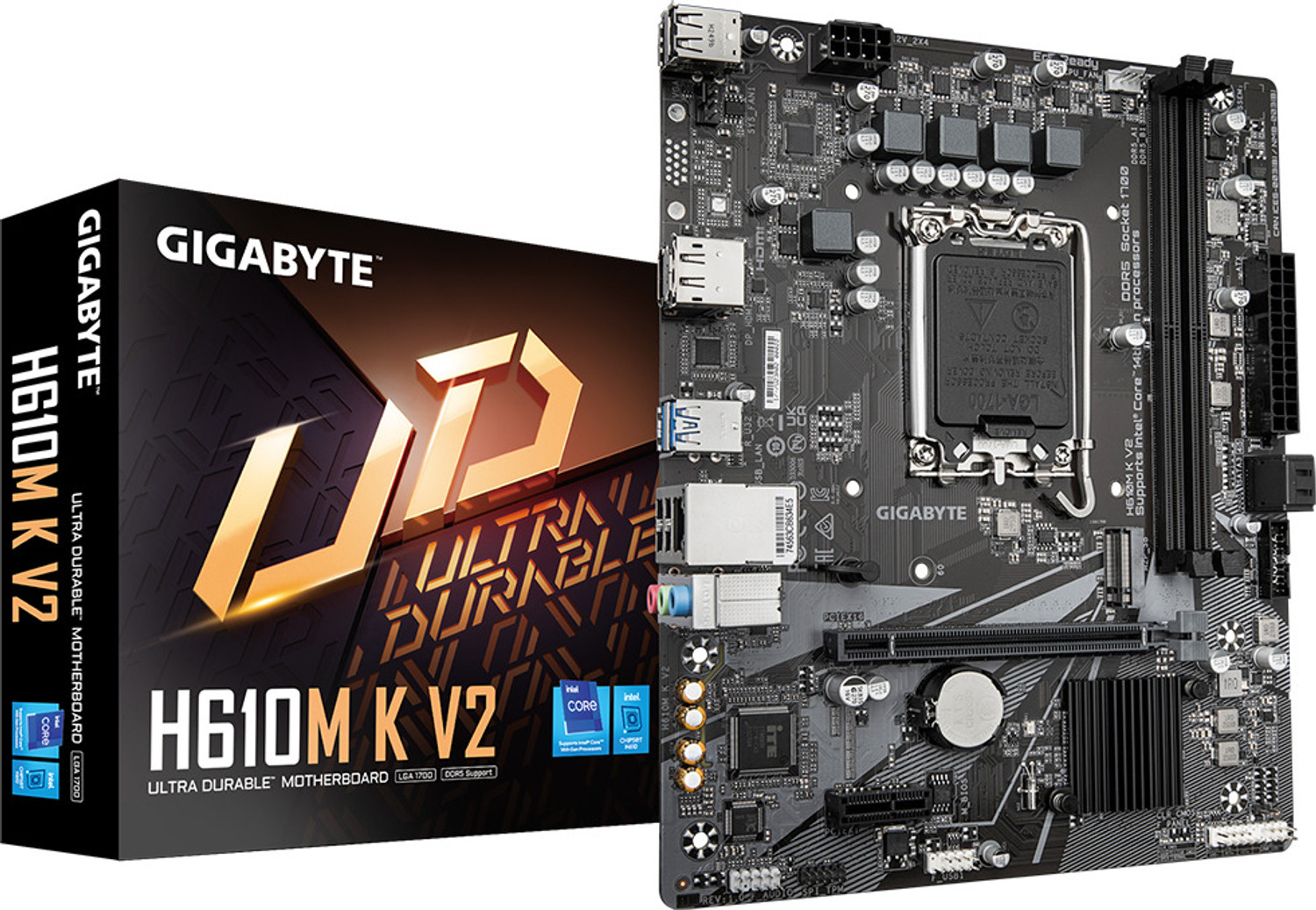 Image of GIGABYTE H610M K V2 LGA 1700Socket Micro-ATX Intel H610 Chipset DDR5 Motherboard for Desktop