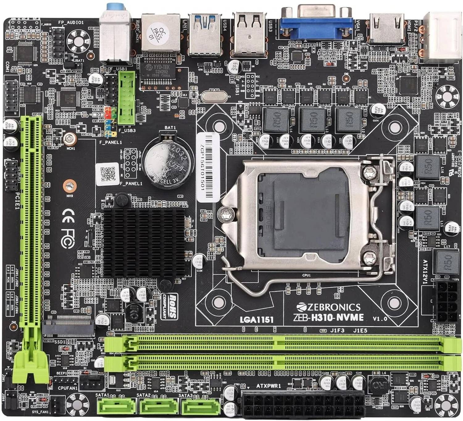 ZEBRONICS Z310M2, M.2 Slot, upto 32GB RAM, HDMI LGA1151Socket