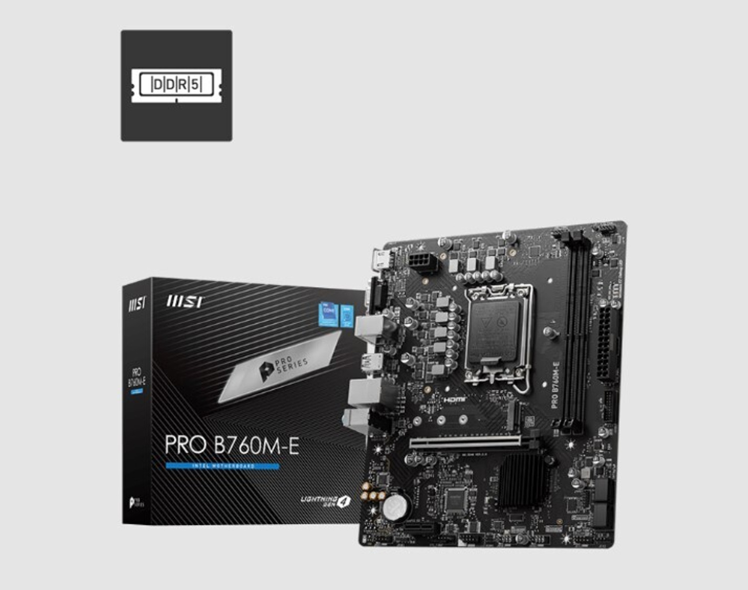 Image of MSI PRO B760M-E LGA 1700Socket Micro-ATX Intel B760 Chipset DDR5 Motherboard for Desktop